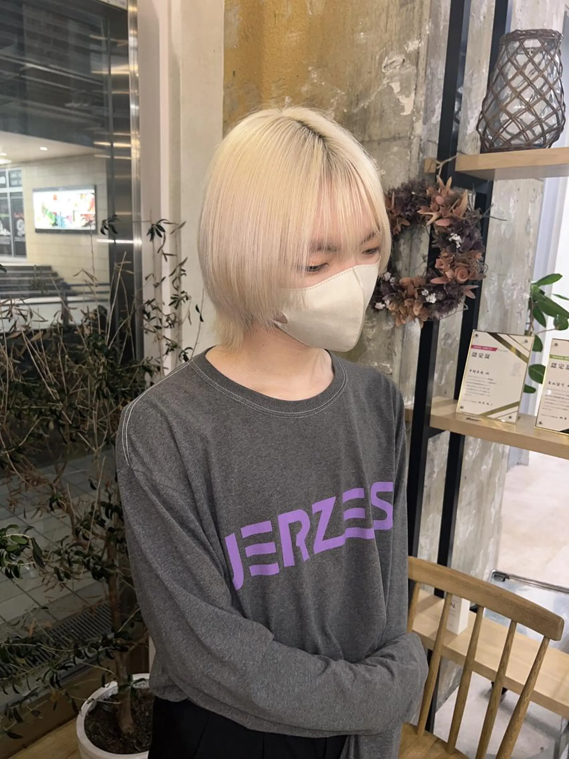 カラー ニュアンスパーマ 曲がる縮毛矯正　爲石のヘアスタイル