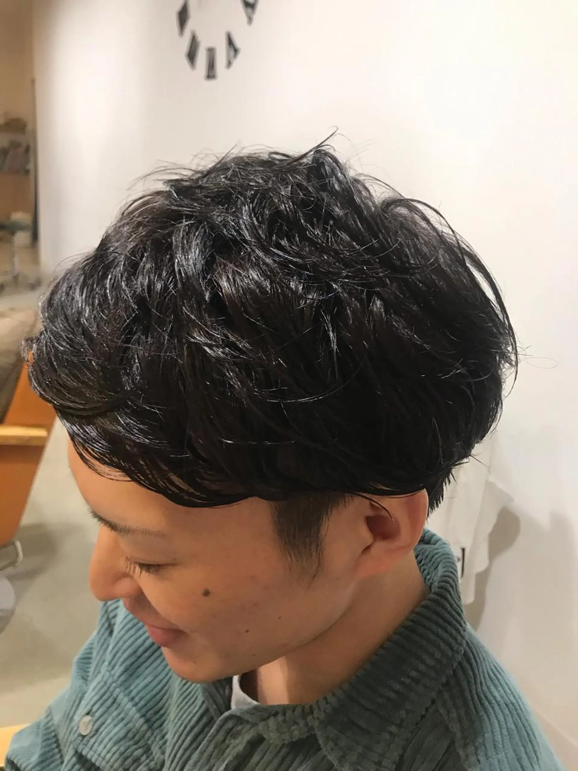 パーマ メンズ 暖色カラー🍊 ボブ🌿顔周りcutのヘアスタイル