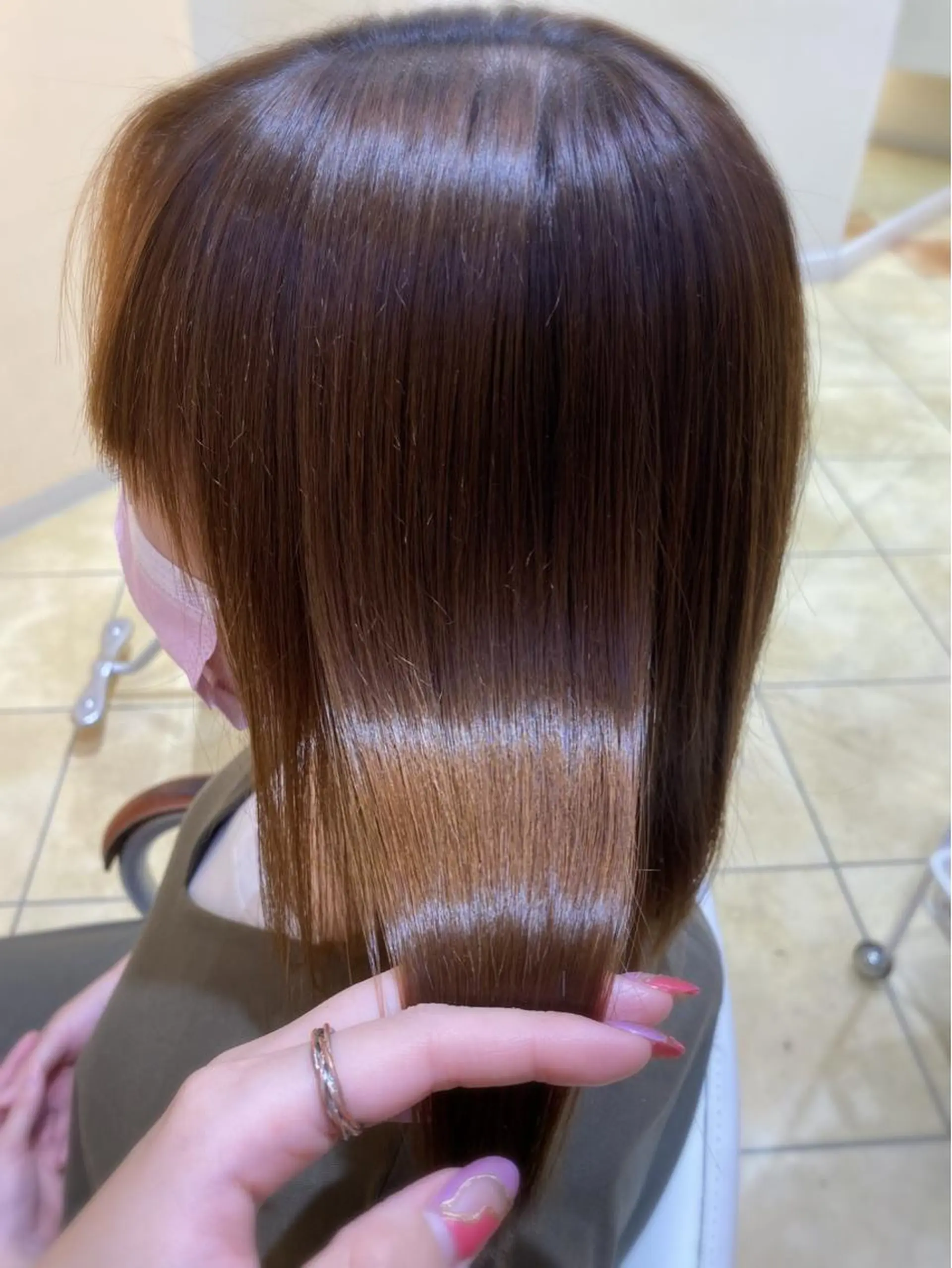 ミディアム 髪質改善 トリートメント カット 縮毛矯正 デザインレイヤー💗 木村実樹のヘアスタイル