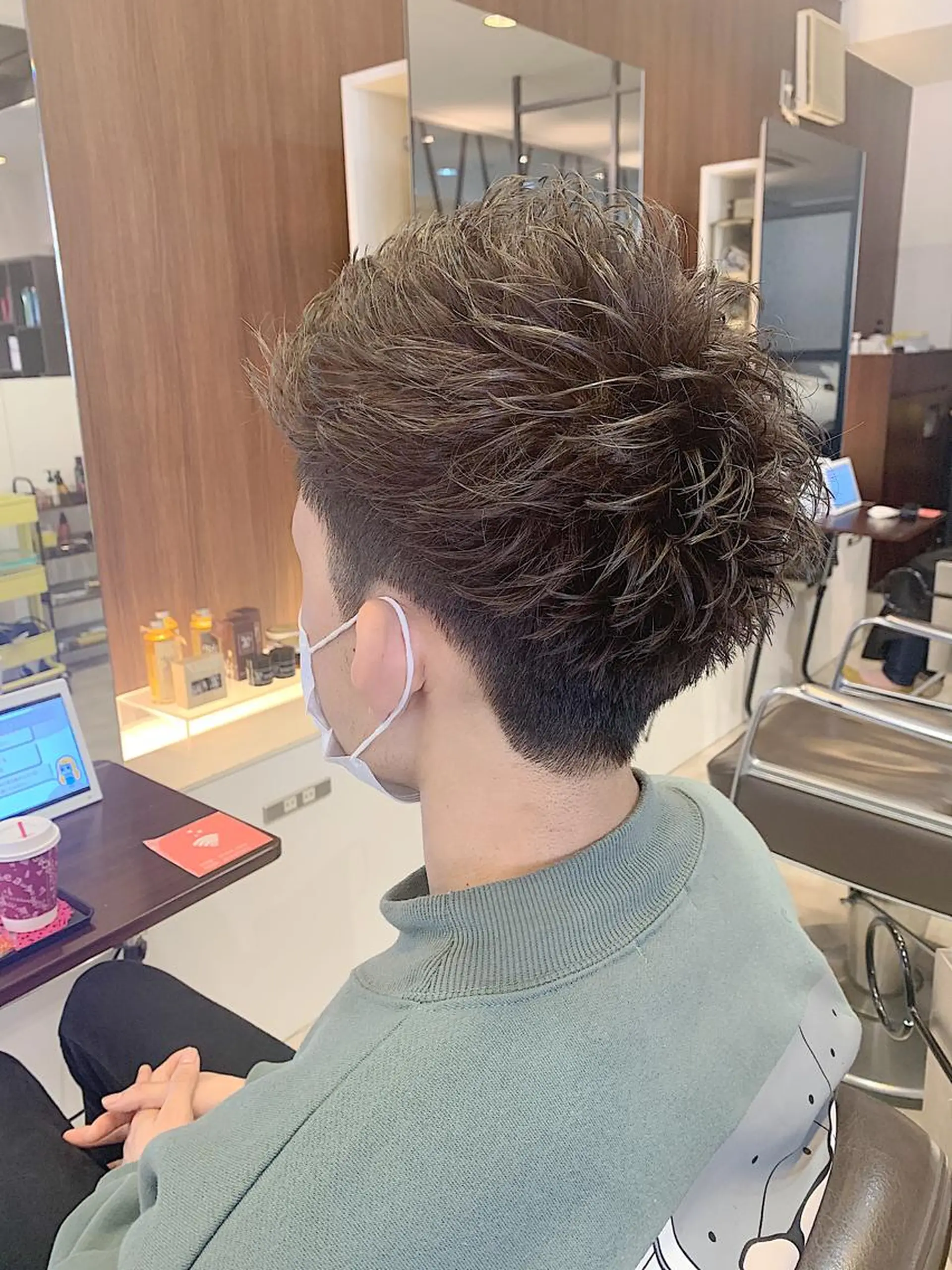 ショート メンズ カット ヘアセット メンズパーマ/難波/ 心斎橋　室園亮佑のヘアスタイル