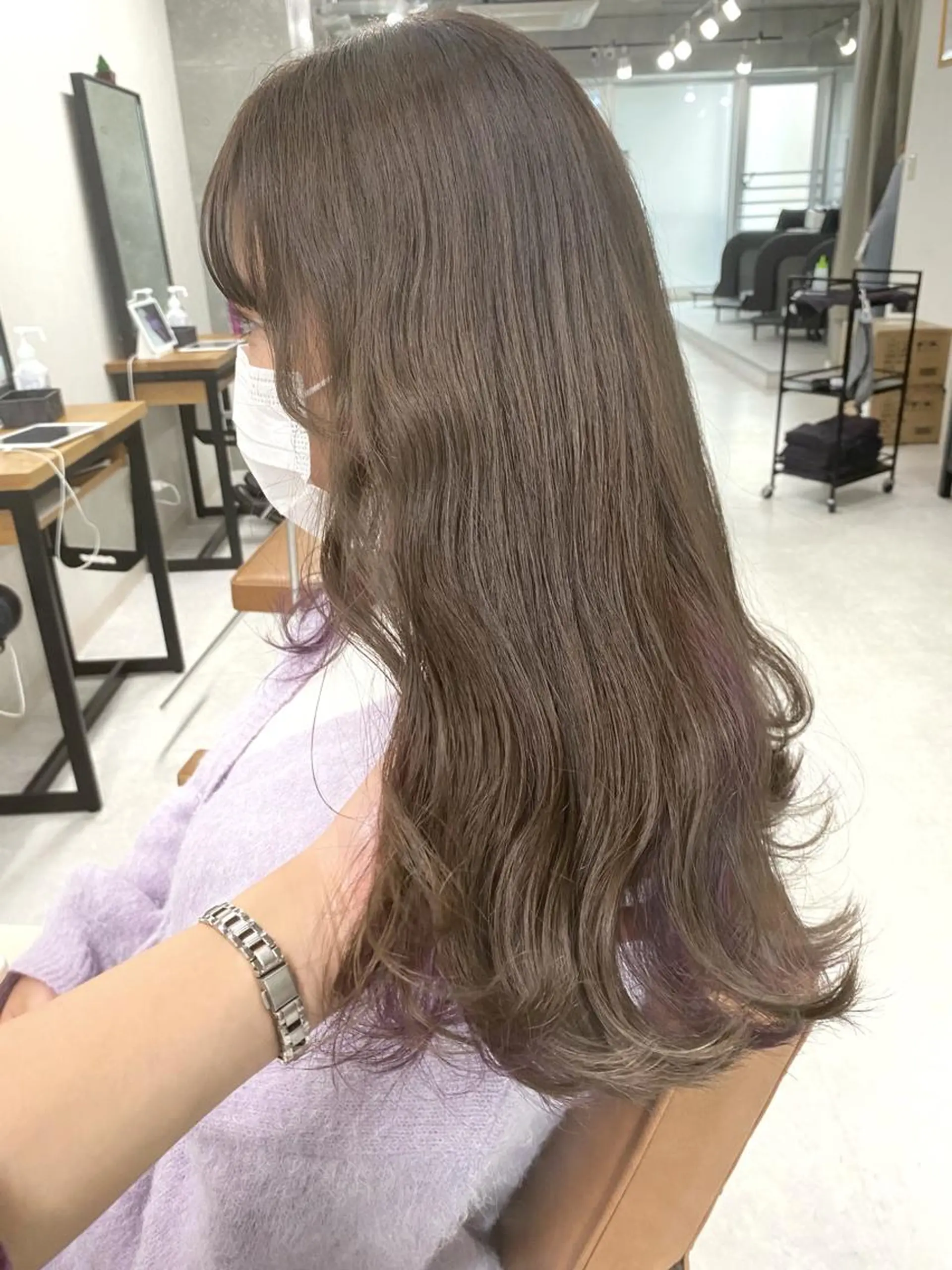 ミディアム カラー ヘアアレンジ ヘアカラー トリートメント ヘアセット 🌷FUKA🌷 まろやかハイトーンのヘアスタイル