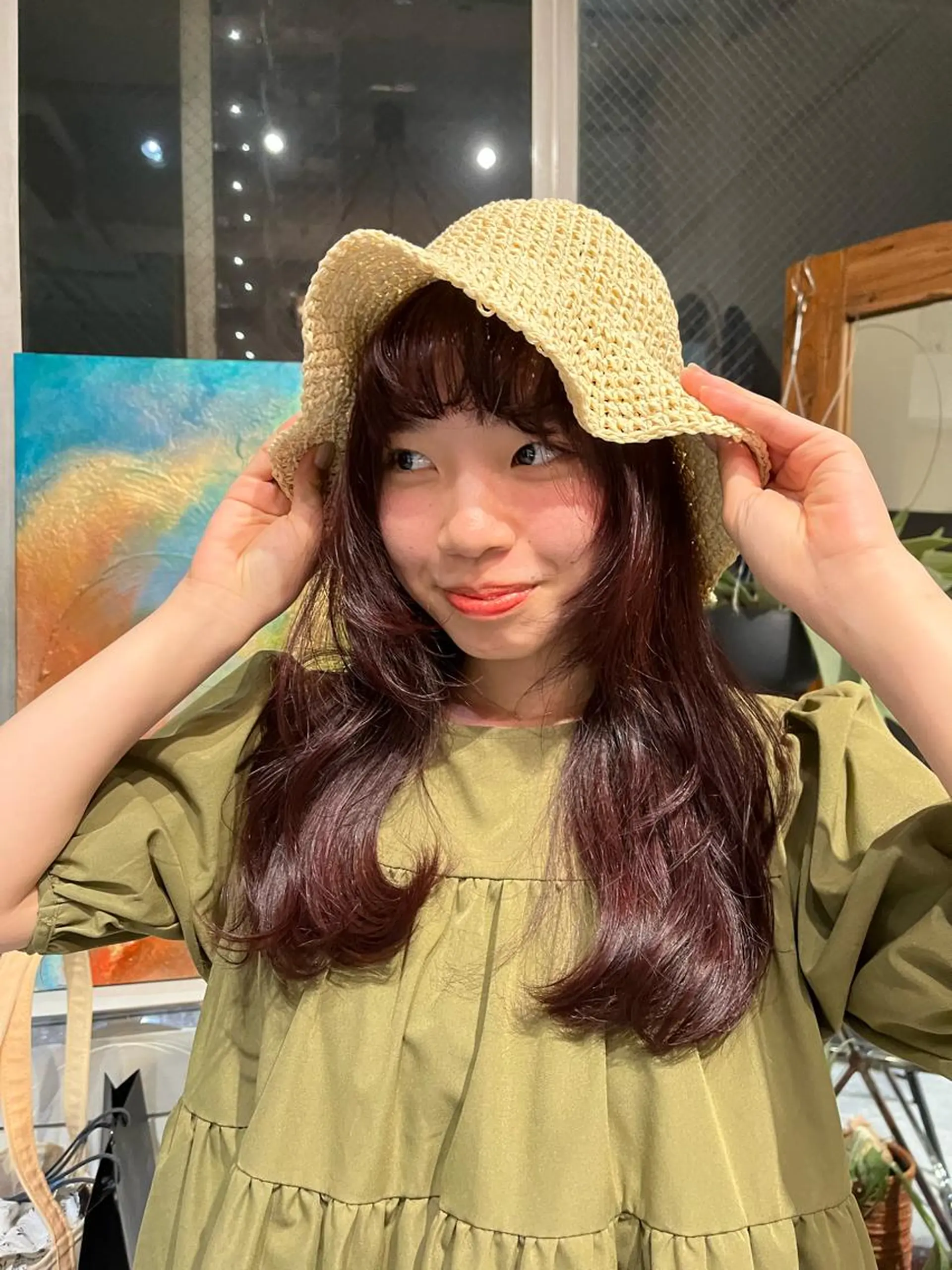 セミロング カラー ヘアカラー SIKI yuuna モテ韓国ヘア☁️のヘアスタイル