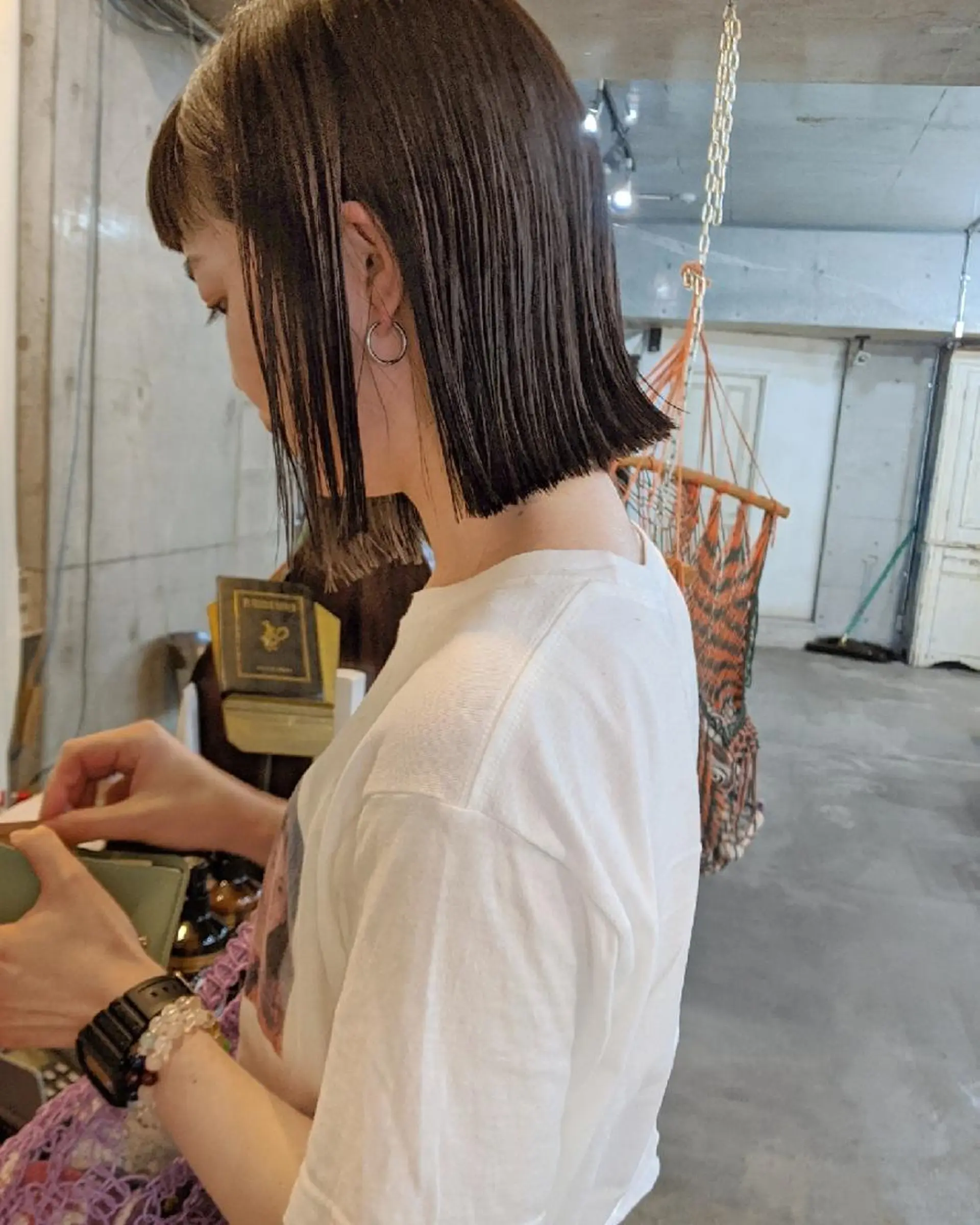 ミディアム カラー ヘアアレンジ 南堀江 möwen ( メーヴェ )所属・mowen RUIのヘアスタイル