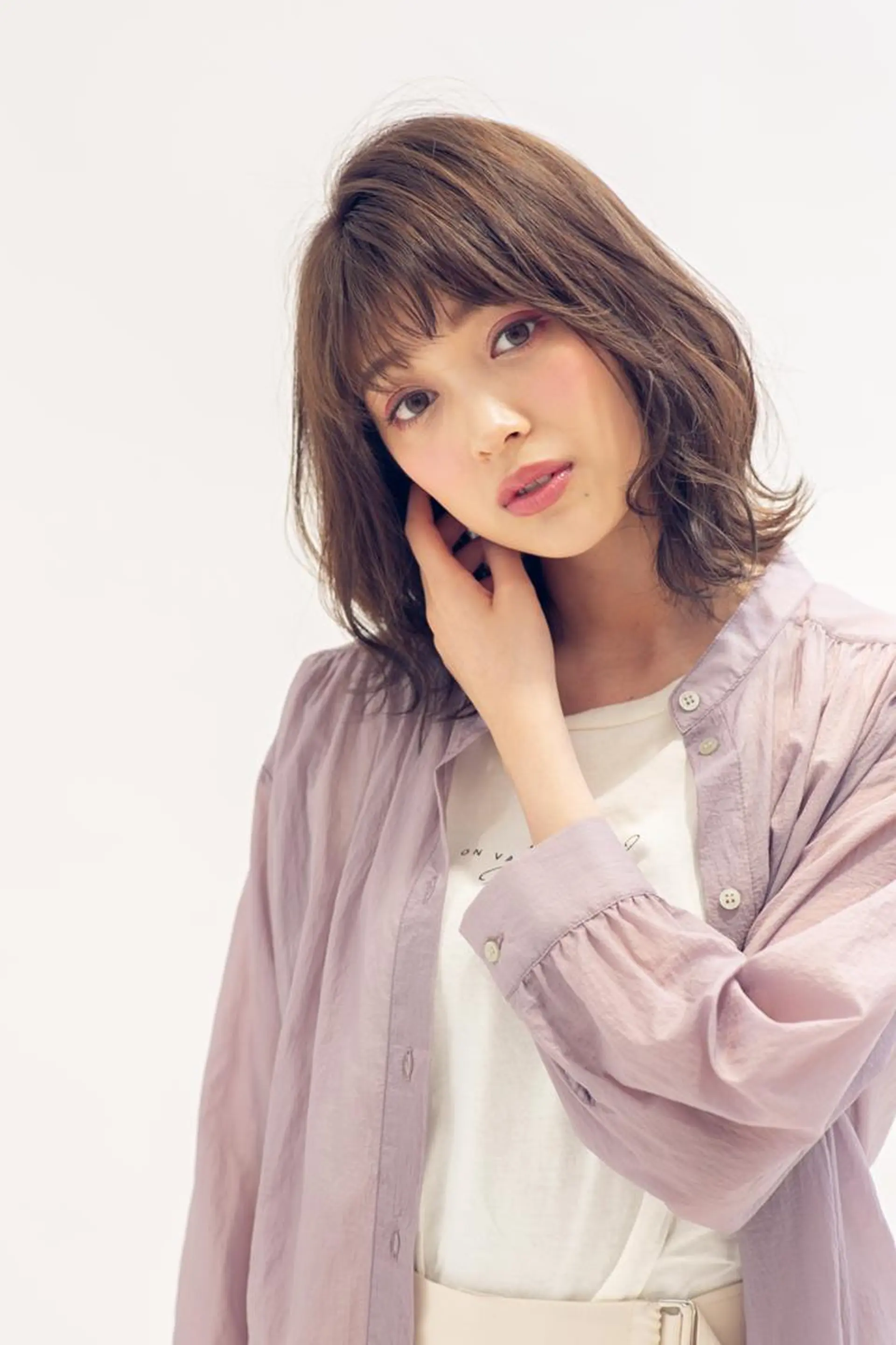 セミロング カット ヘアカラー トリートメント 艶カラー/髪質改善/ はかまた🕊️のヘアスタイル