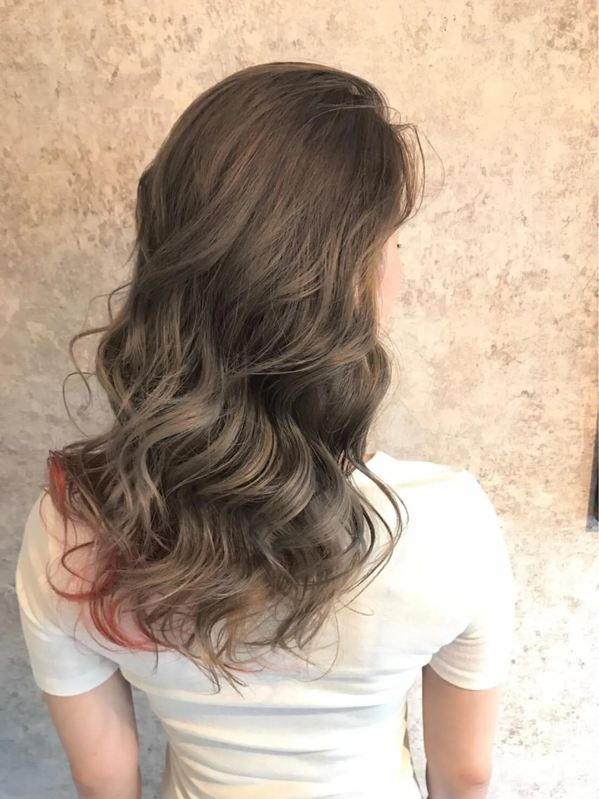 カラー パーマ ヘアアレンジ ハイライトカラー オリーブカラー 髪質改善 mihoko/ ニュアンスパーマのヘアスタイル