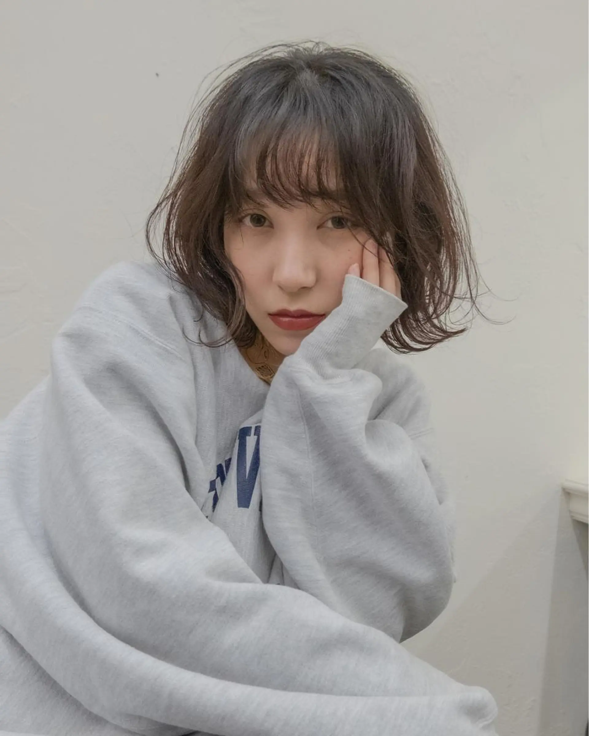 ミディアム カラー パーマ gite カワムラナオキのヘアスタイル