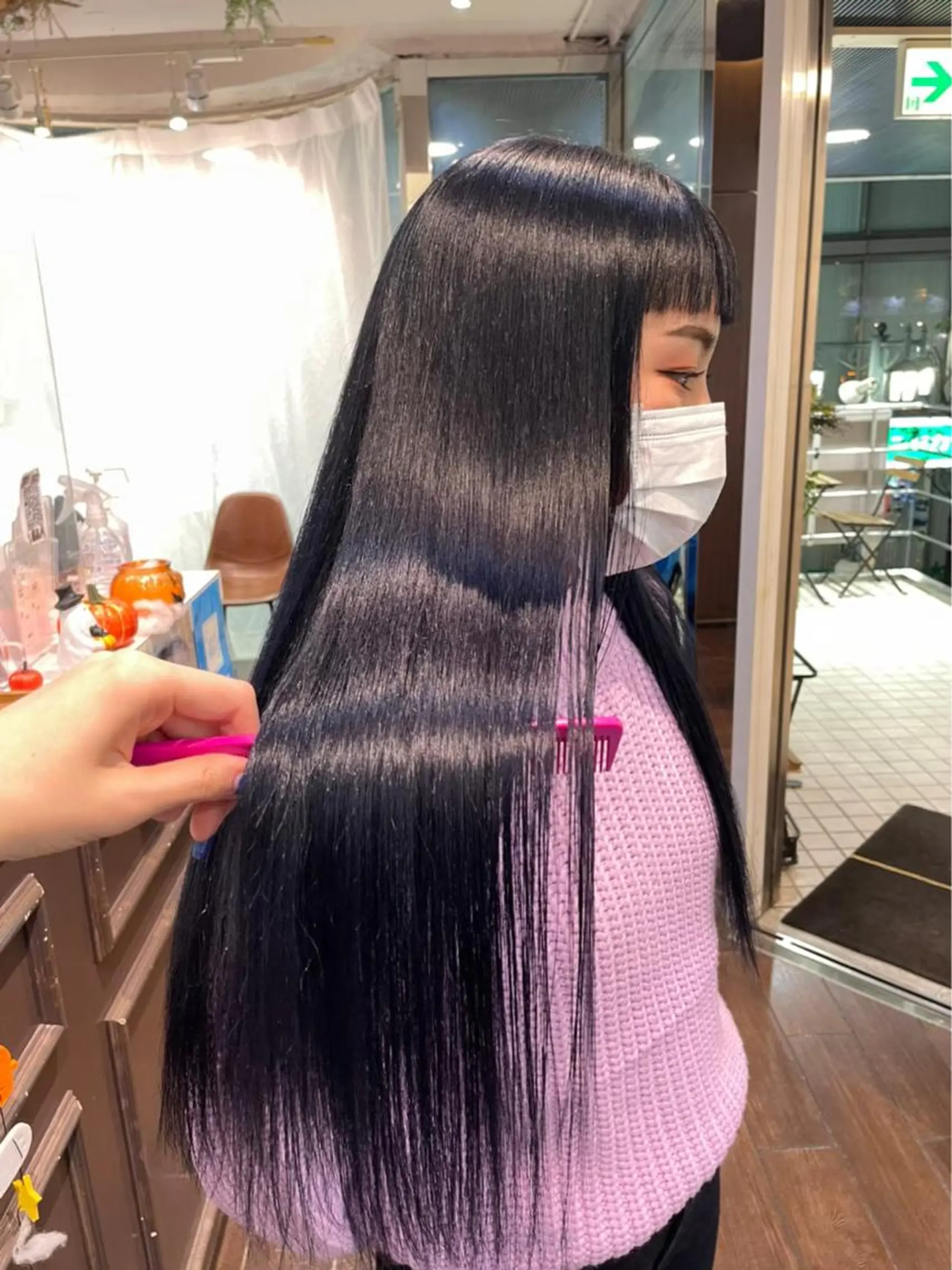ロング 韓国風カラー 学生 髪質改善 韓国風ヘア トリートメント ハイトーン/マツエク AYAKA🌙のヘアスタイル