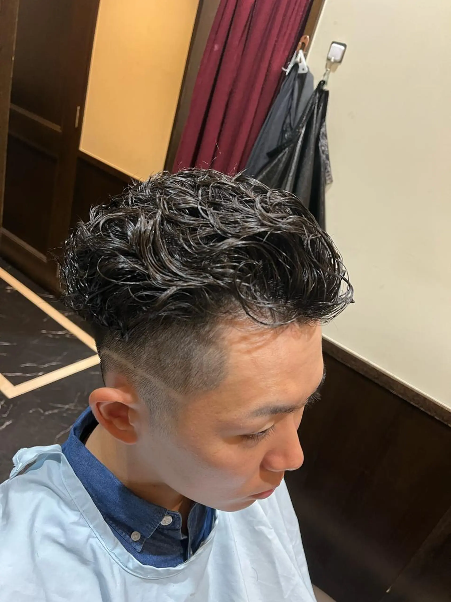 ショート パーマ メンズ ヒロ銀座 バーバーショップ神楽坂所属・ひらお あおとのヘアスタイル