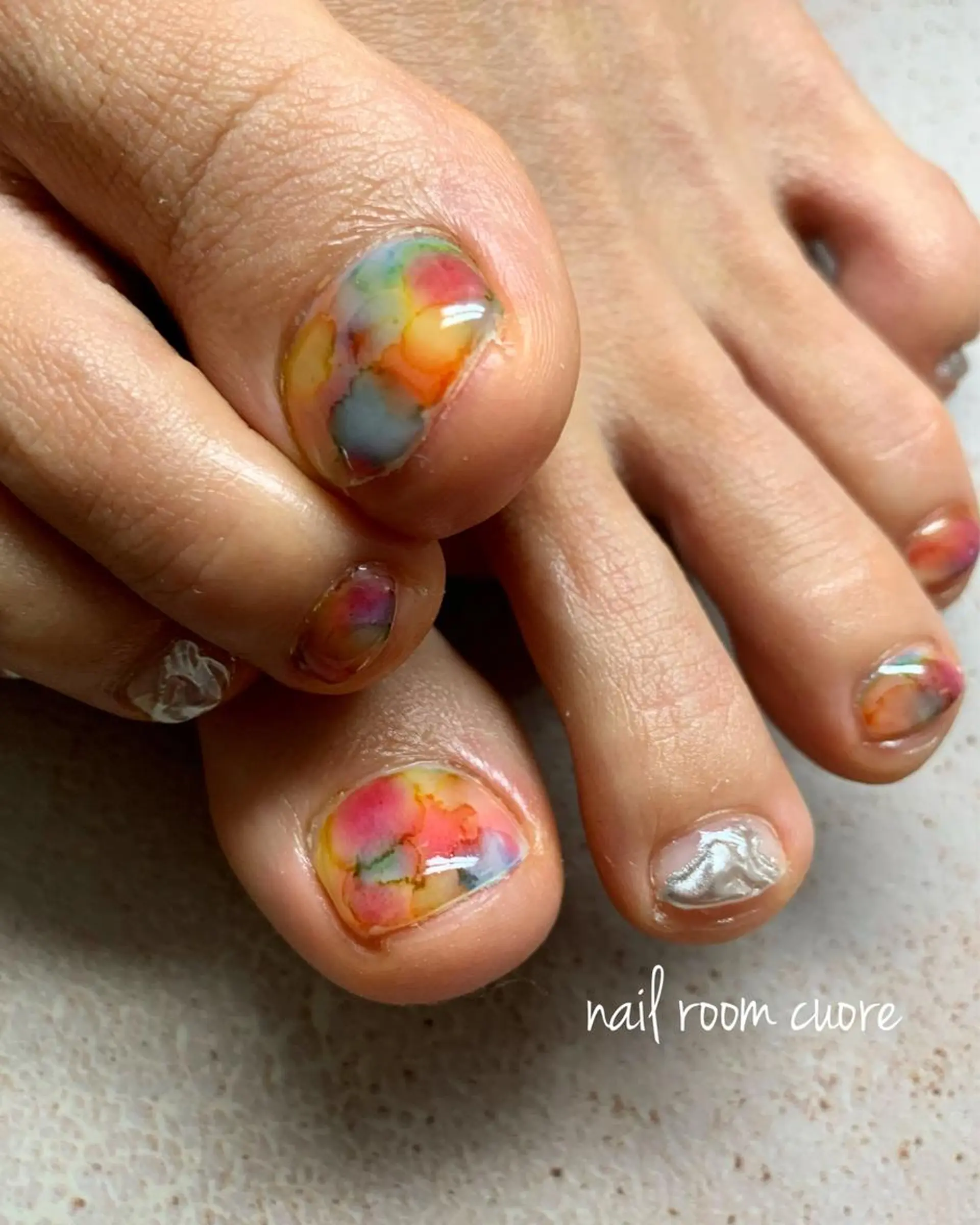 ネイル 春ネイル フットネイル nail room  cuore所属・松尾 典子のネイルデザイン
