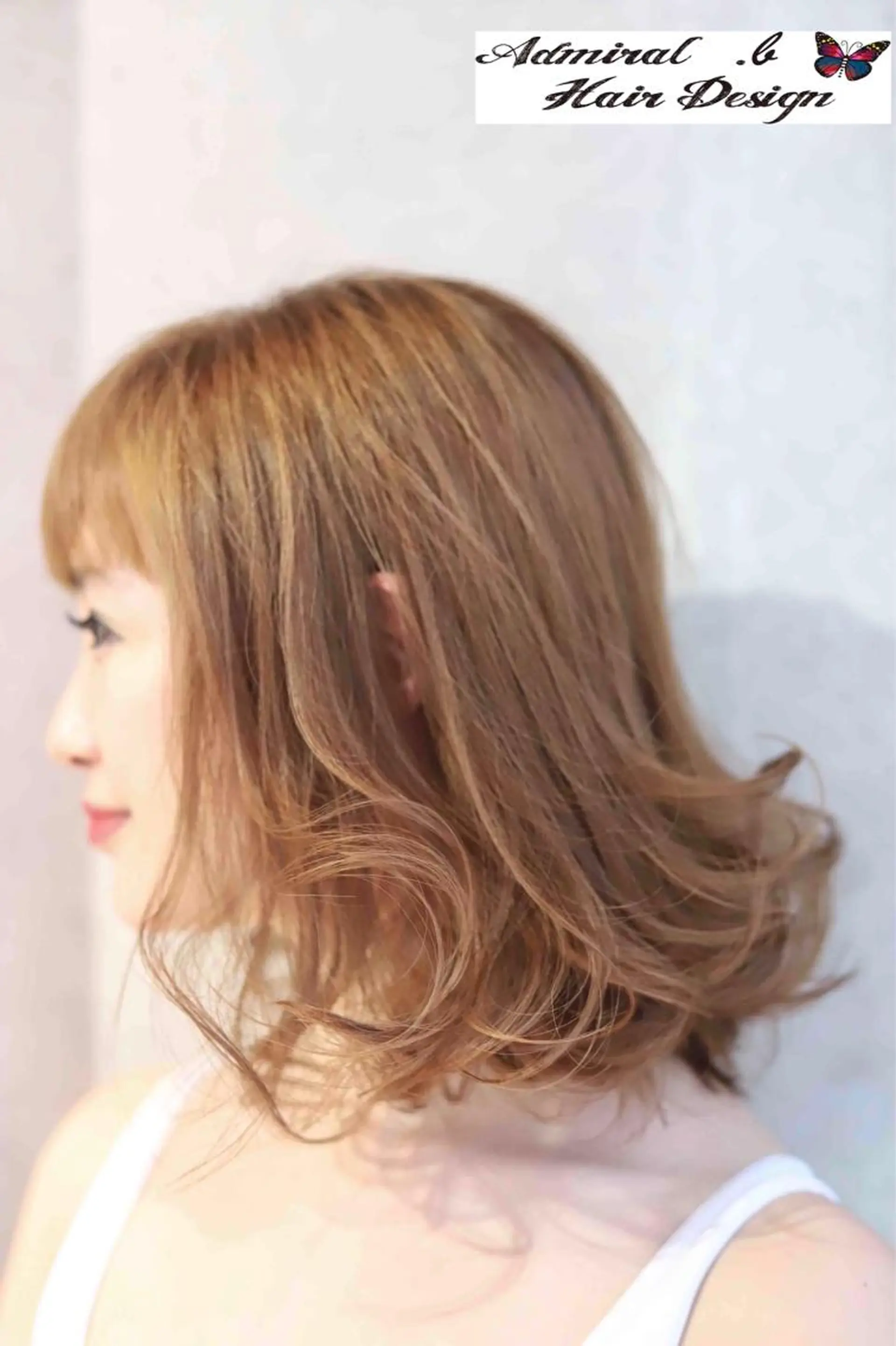 セミロング カラー ベージュカラー 黒髪 ブリーチ 透明感カラー ブリーチなしカラー カット ヘアカラー アドミラルYoshi oのヘアスタイル