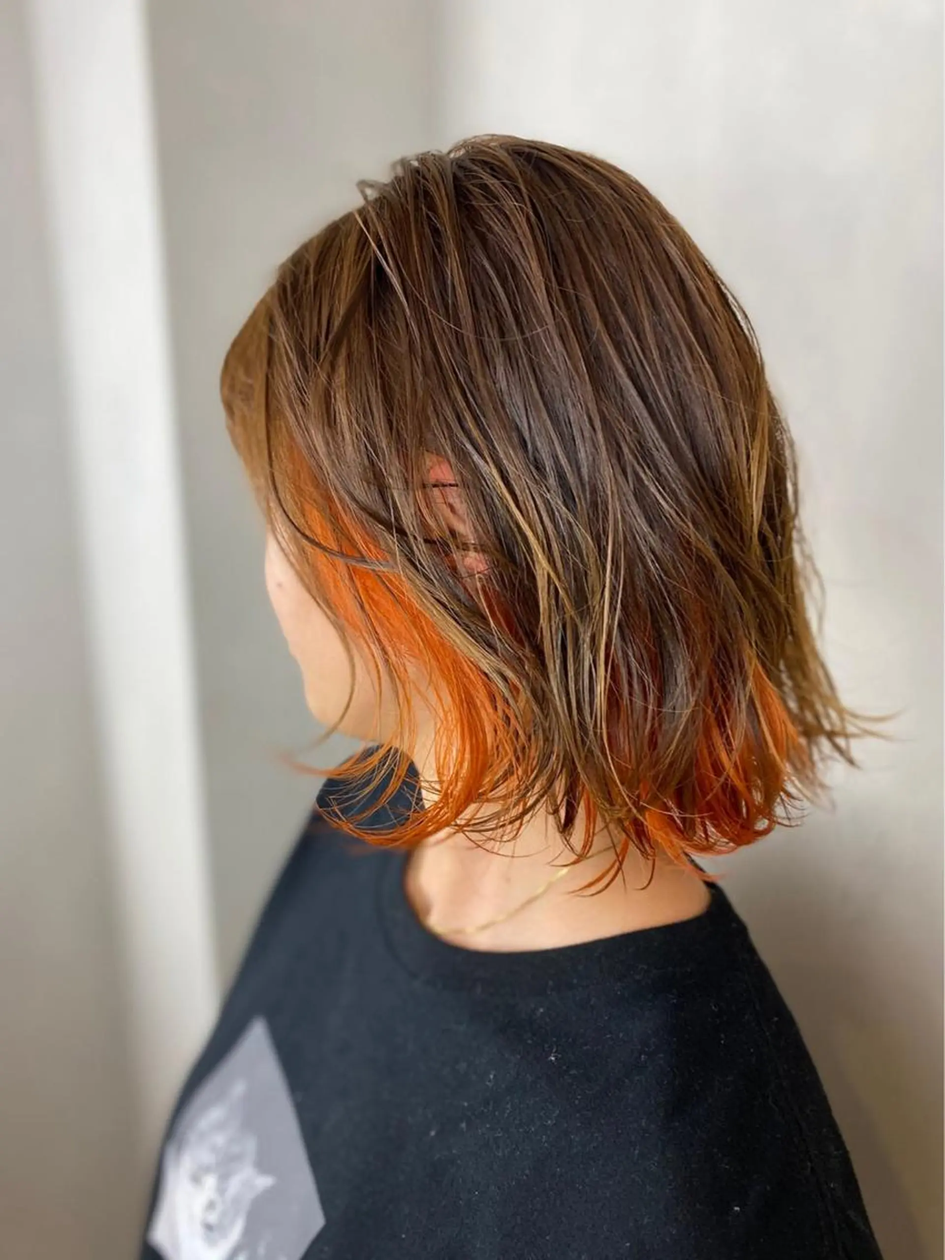 ミディアム カラー インナーカラー オレンジ ヘアカラー BROCANTE✂︎ karasawa.nのヘアスタイル