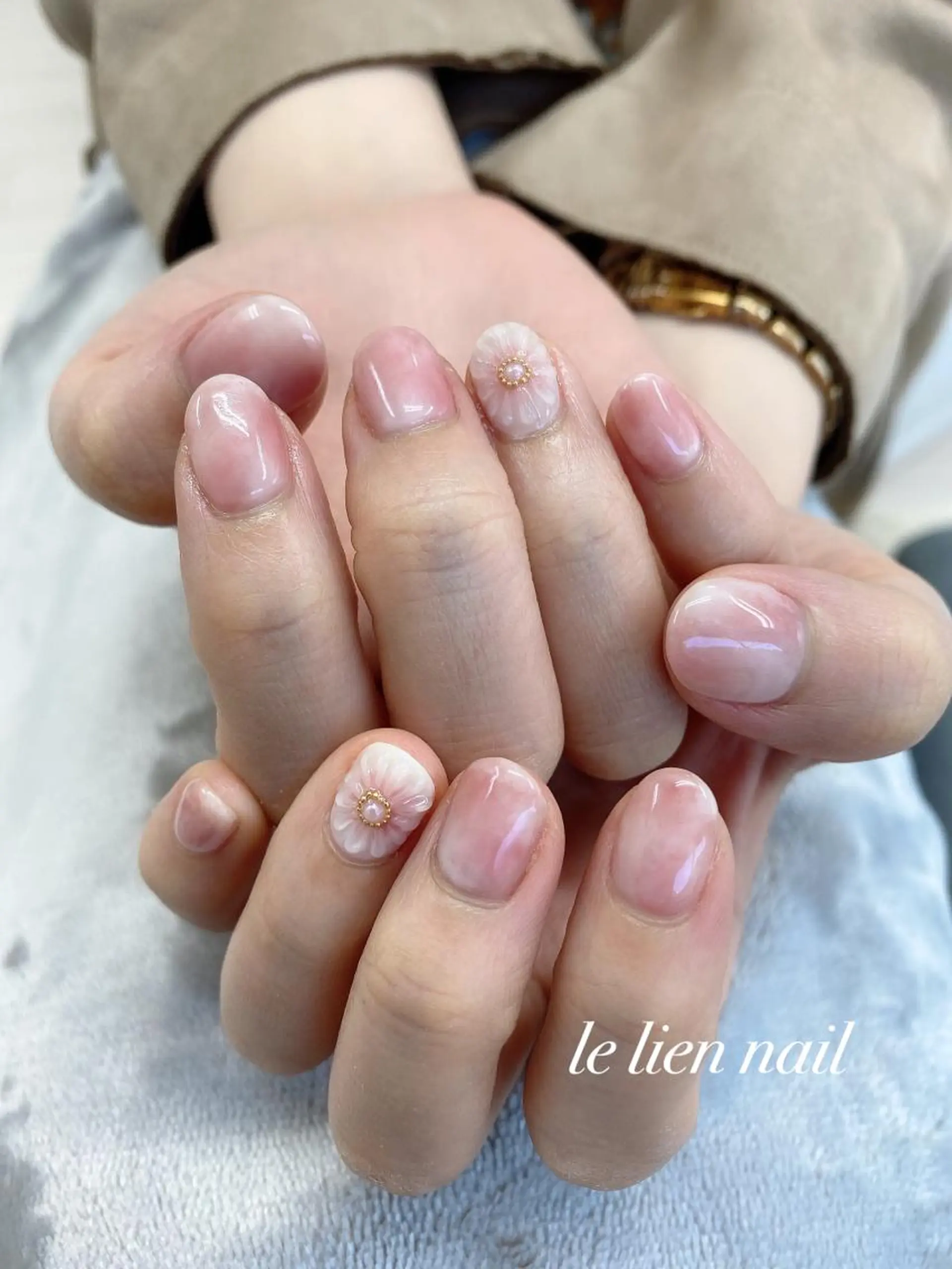 ネイル アートネイル 春ネイル ハンドネイル le lien nailのネイルデザイン