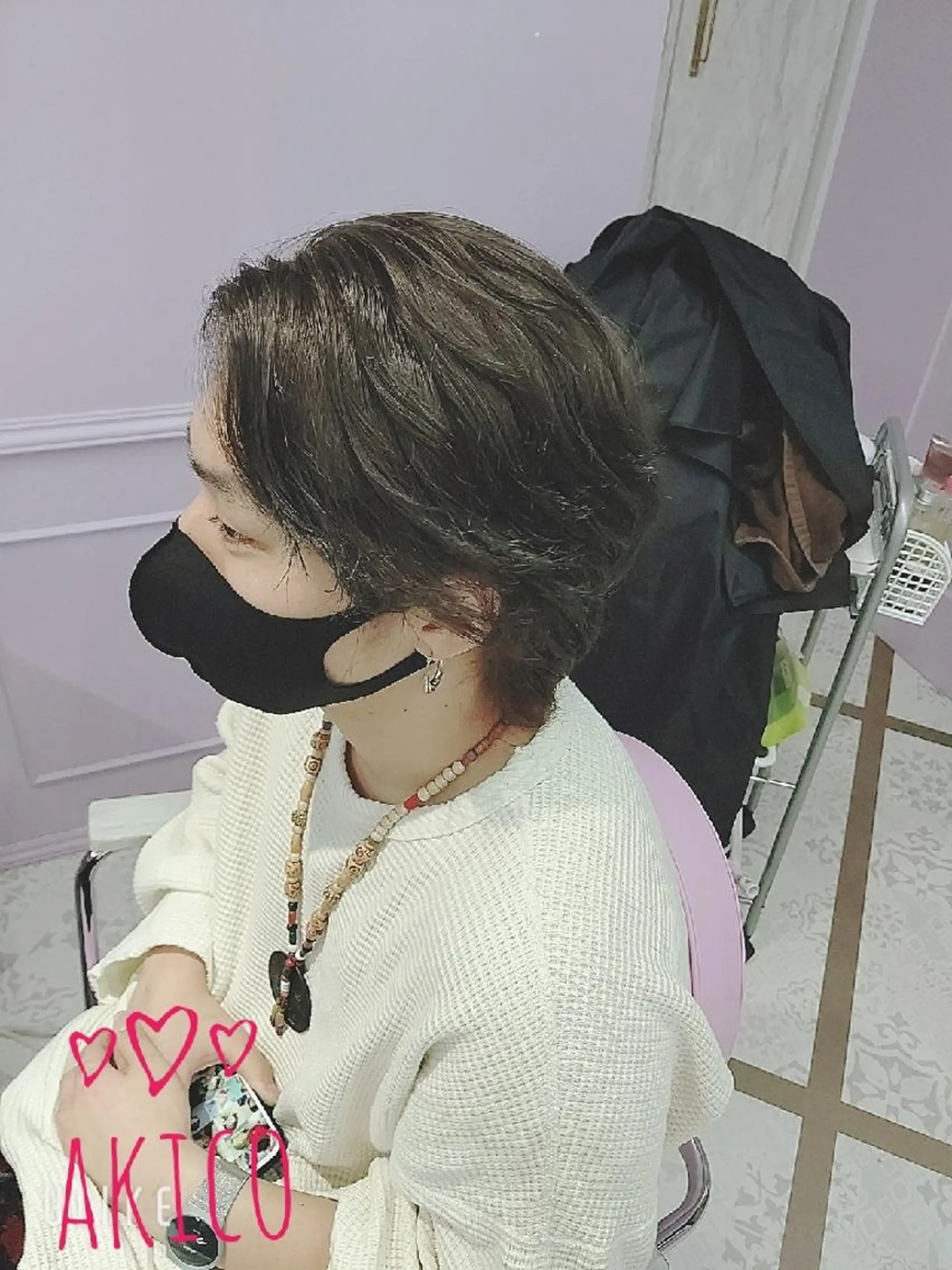 ショート カラー パーマ LUXBE GALLERY なんば駅前店所属・ラックスビーギャラリ ー AKICOのヘアスタイル