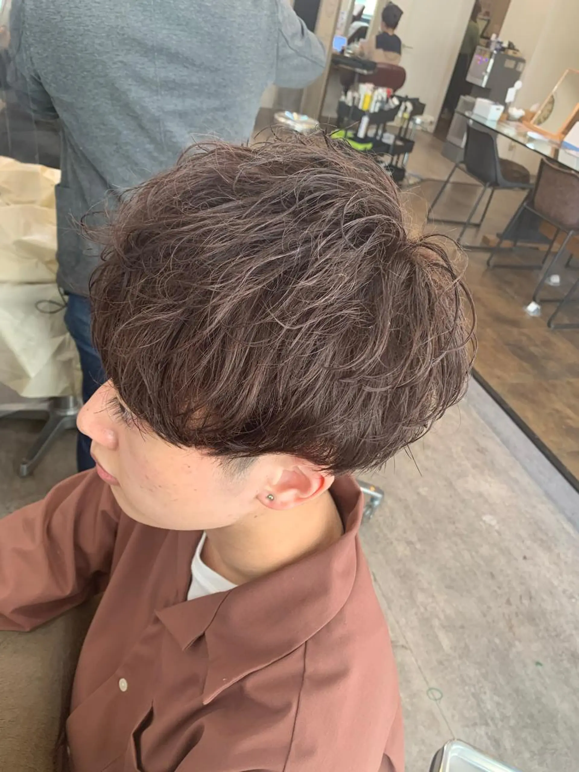 ショート カラー メンズ ブラウンカラー ショートヘア パーマ美容師 /小泉賢徒のヘアスタイル