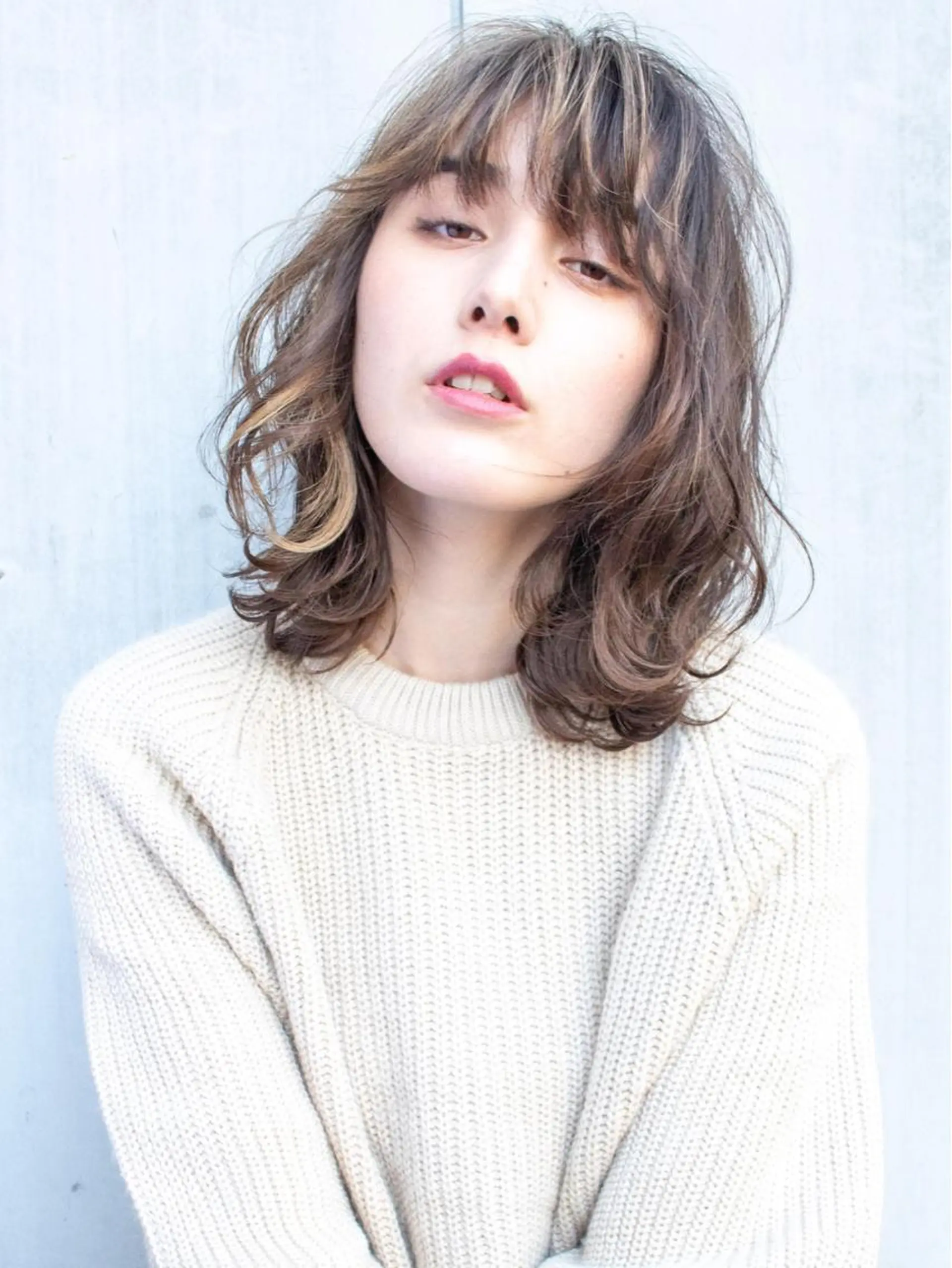 ミディアム パーマ ミディアムパーマ 外ハネヘア gite カワムラナオキのヘアスタイル