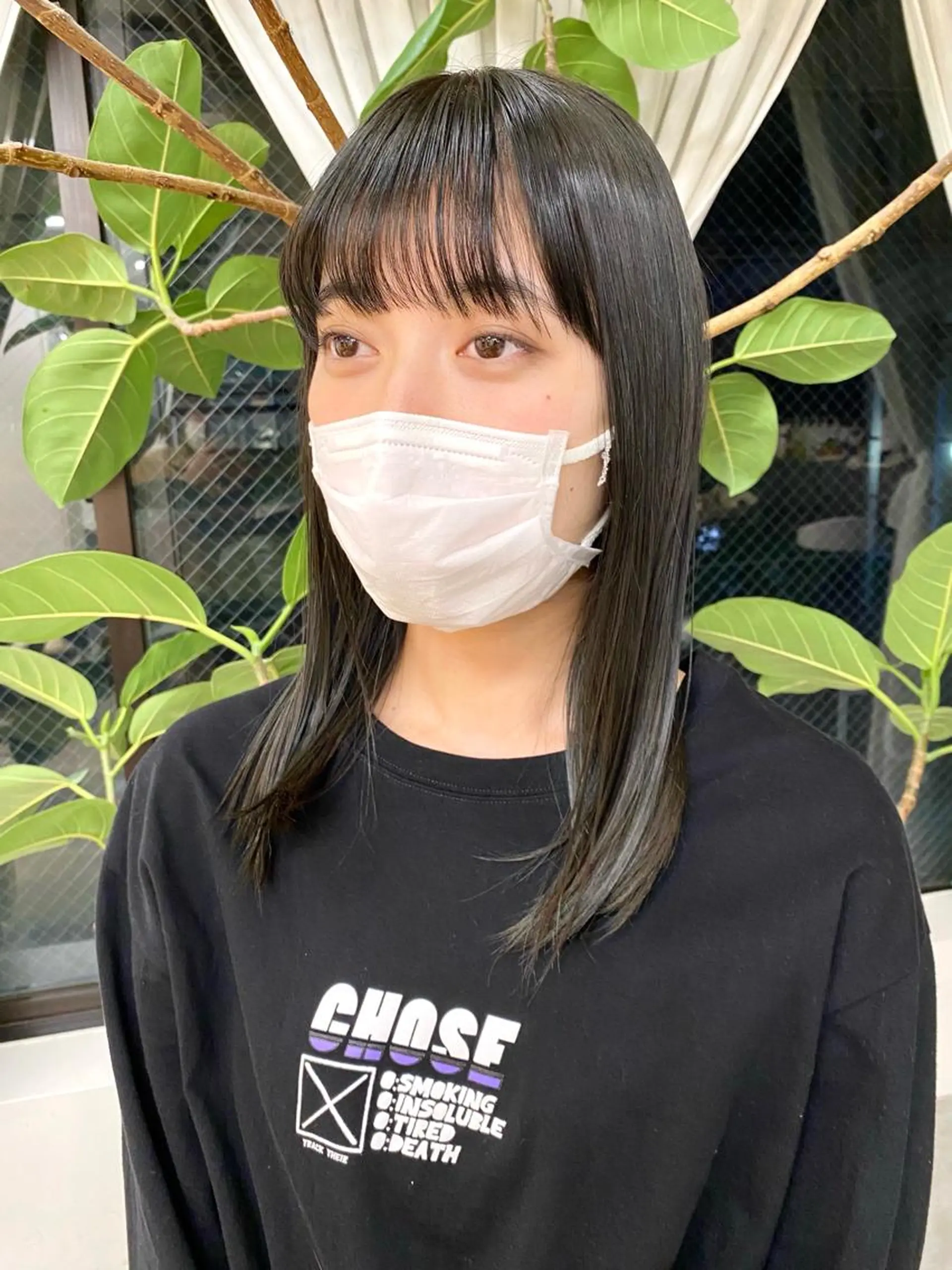 ロング カラー ブリーチ ブラウンカラー ブリーチなしカラー オリーブブラウン ヒカル/ミディアム パーマ/ロングパーマのヘアスタイル