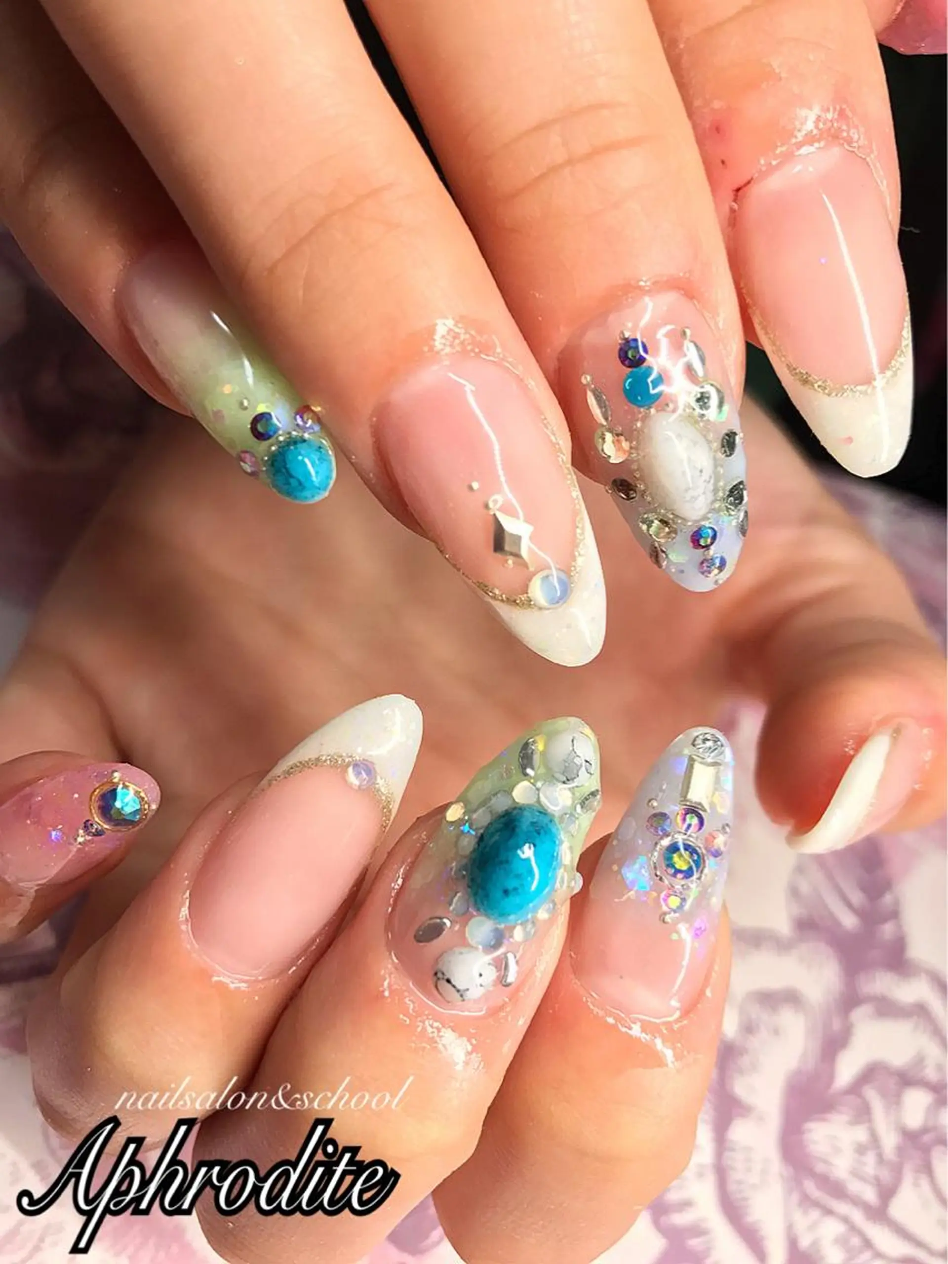 ネイル アートネイル スカルプネイル APHRODITE Nagisaのネイルデザイン