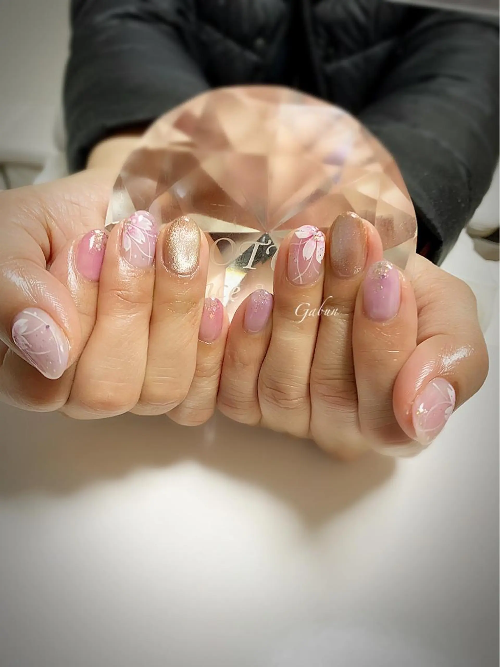 ネイル 桜ネイル ハンドネイル ハンドケア LOTUS ネイルサロンのネイルデザイン