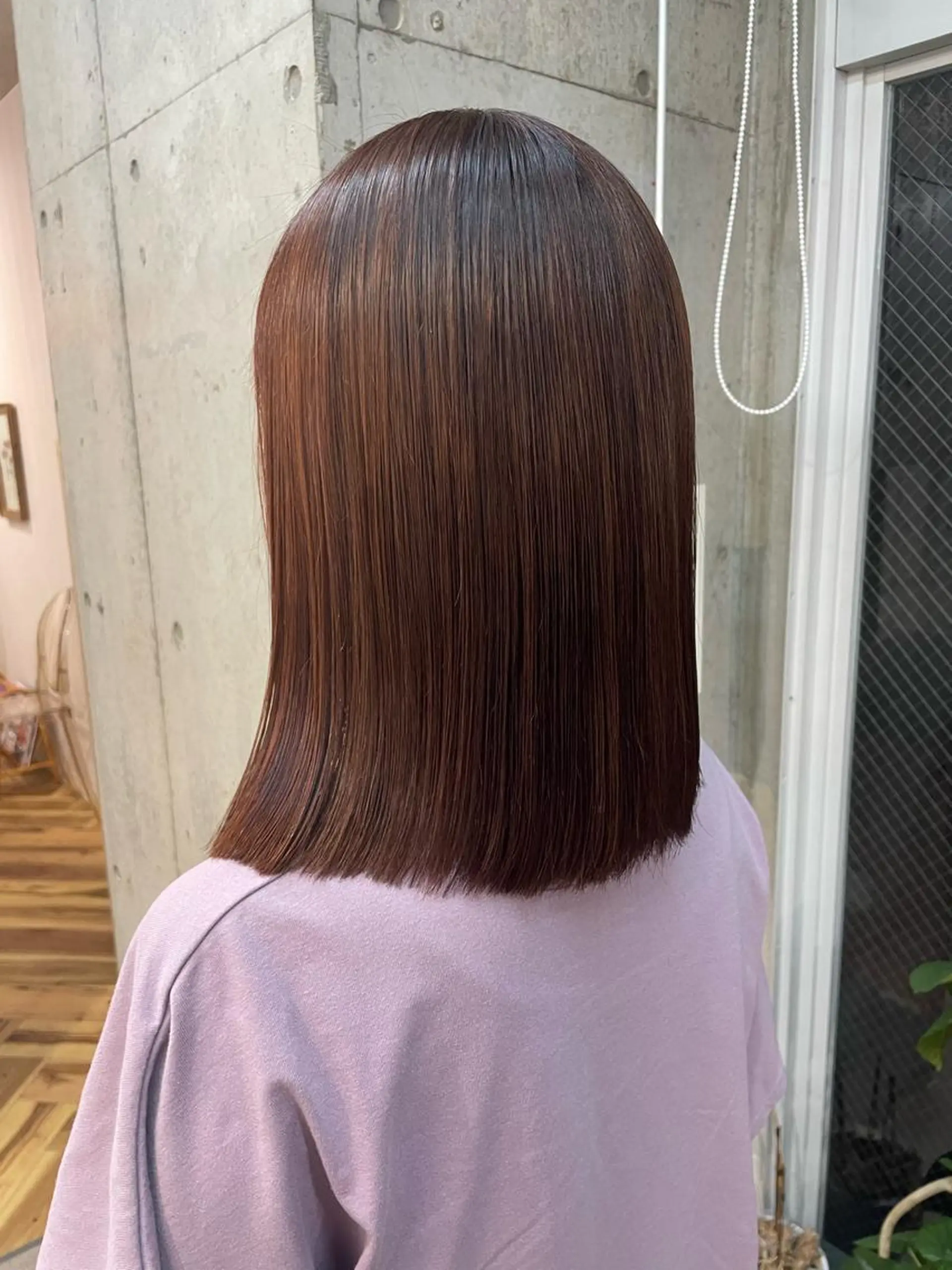 ミディアム カラー ブラウンカラー ピンクカラー ピンクブラウン lani hair salon所属・SHOTO ハイトー ン/デザインカラーのヘアスタイル