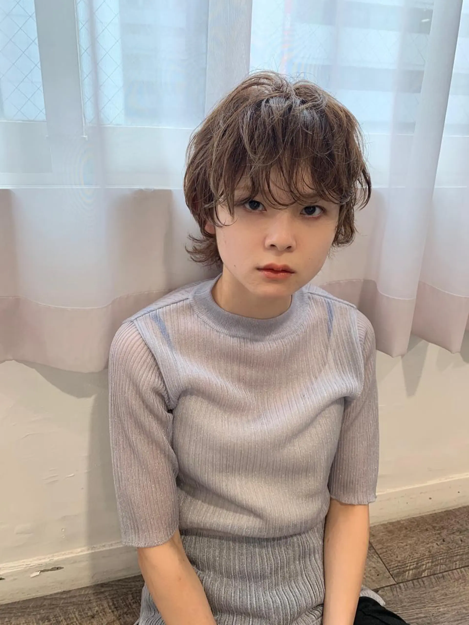 ショート カラー パーマ ヘアアレンジ メンズ キッズ ネイル マツエク・マツパ メンズウルフカット ベージュカラー ブラウンカラー カラーマツエク ウルフカット SALOWIN梅田茶屋町店所属・ウルフレイヤーカット /チヒロのヘアスタイル