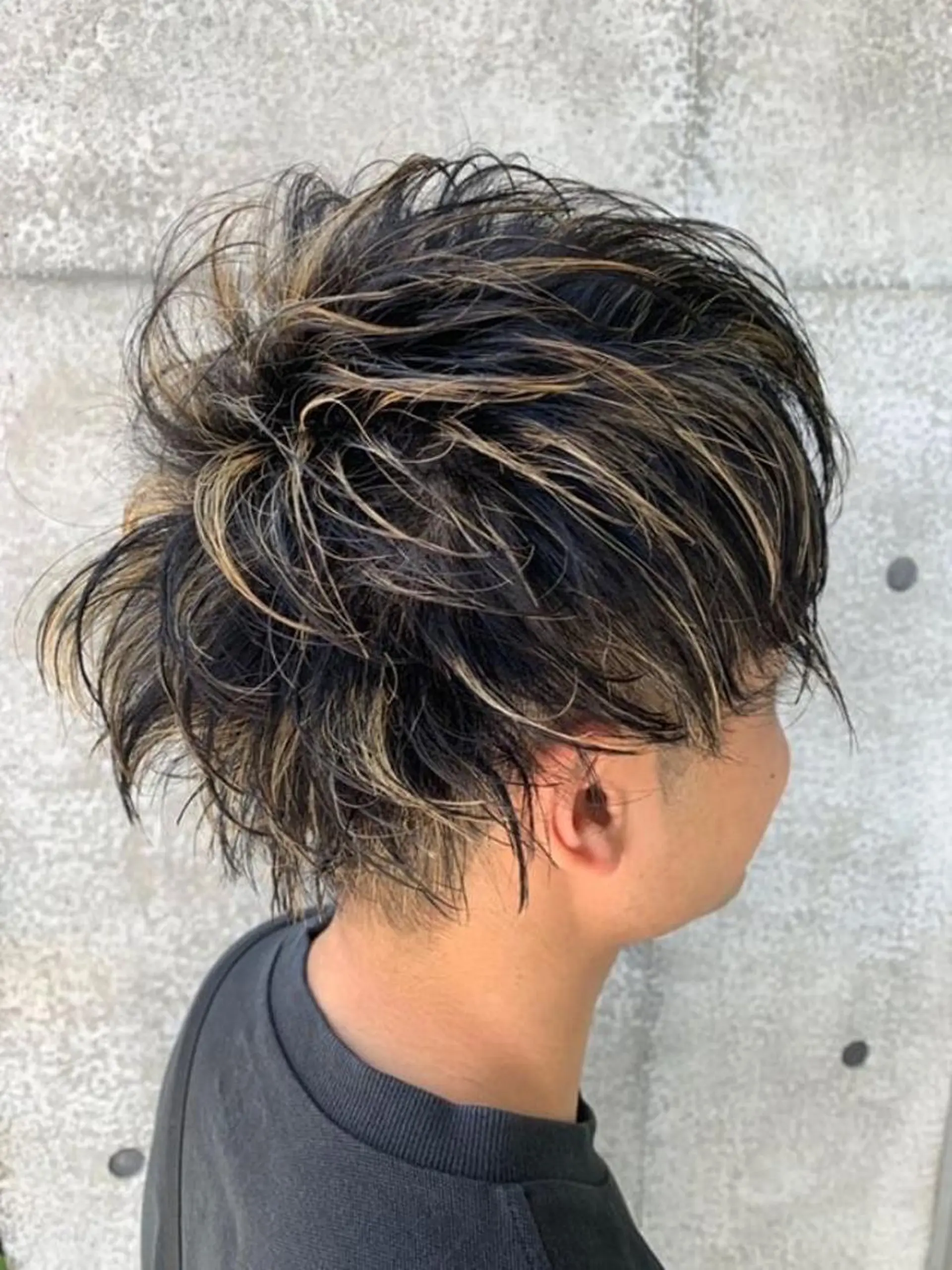 ショート カラー パーマ メンズ メンズパーマフェード シモジタカヒロのヘアスタイル