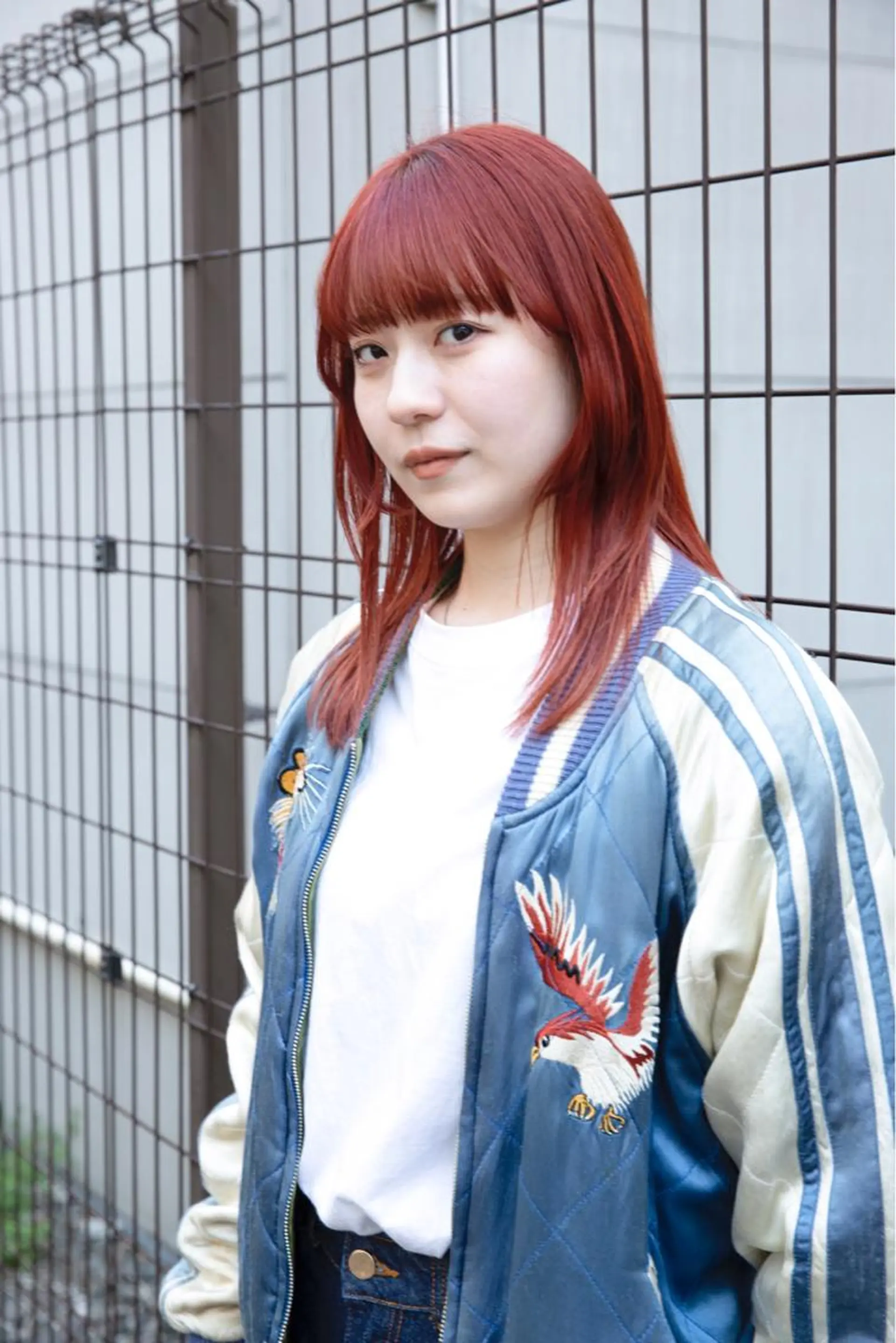 セミロング カラー ブリーチ ブラウンカラー ケアブリーチ オレンジ オレンジブラウン カット ヘアカラー 千葉 郁也のヘアスタイル