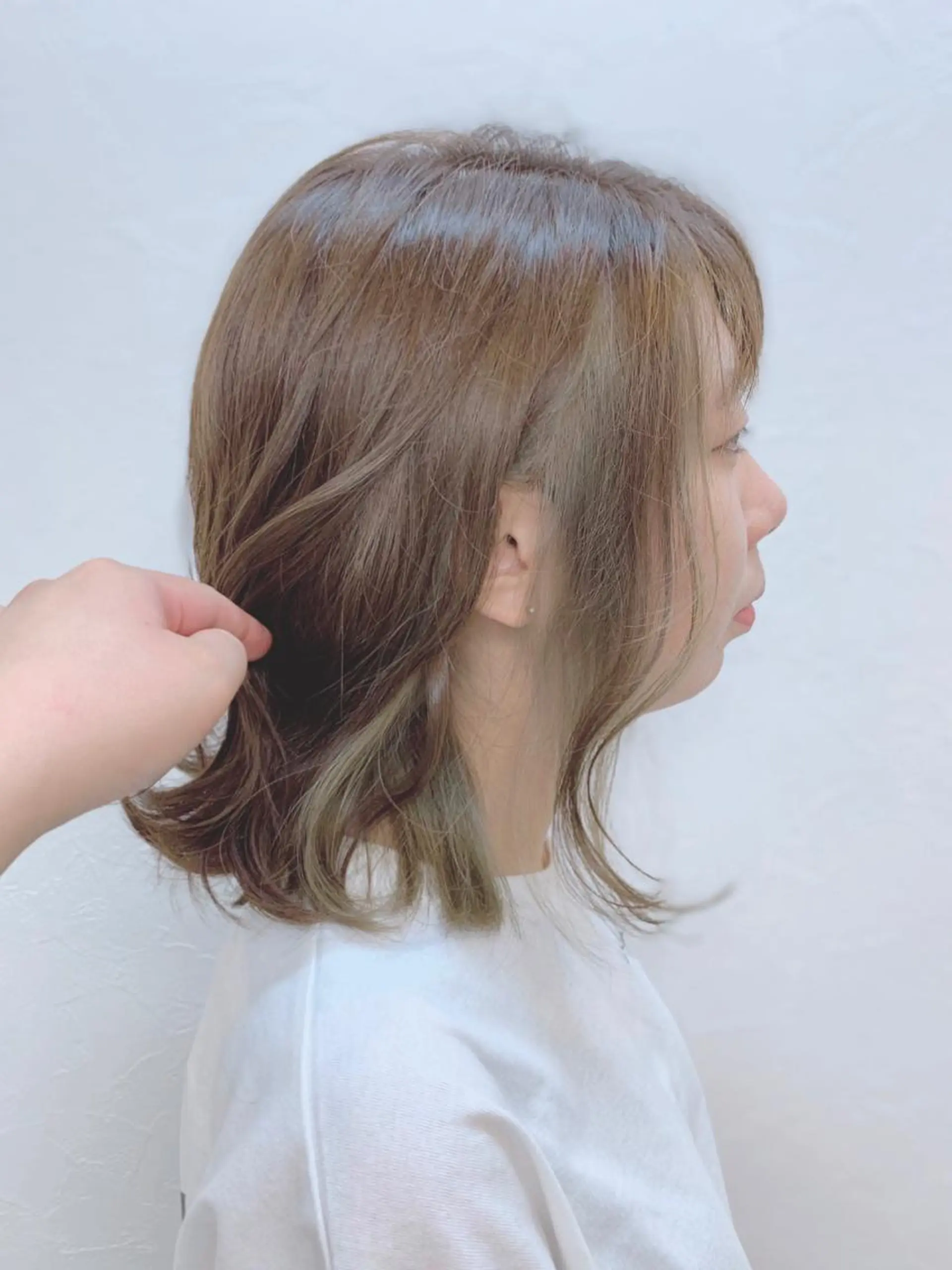 ミディアム カラー 菅沼 まみのヘアスタイル