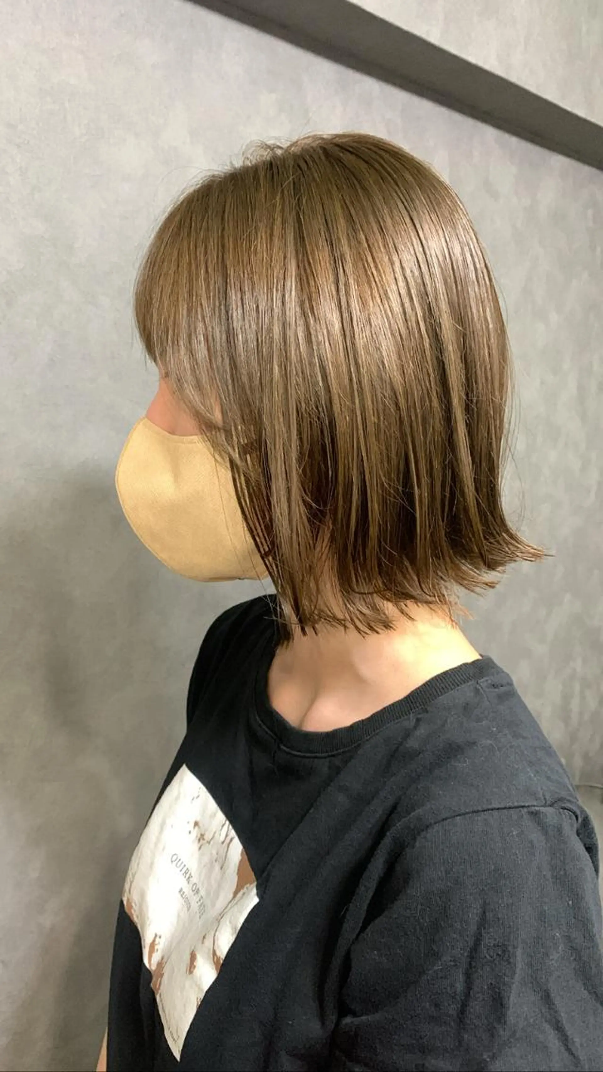 ミディアム カラー オリーブカラー ボブ chouette/ 根本優希のヘアスタイル