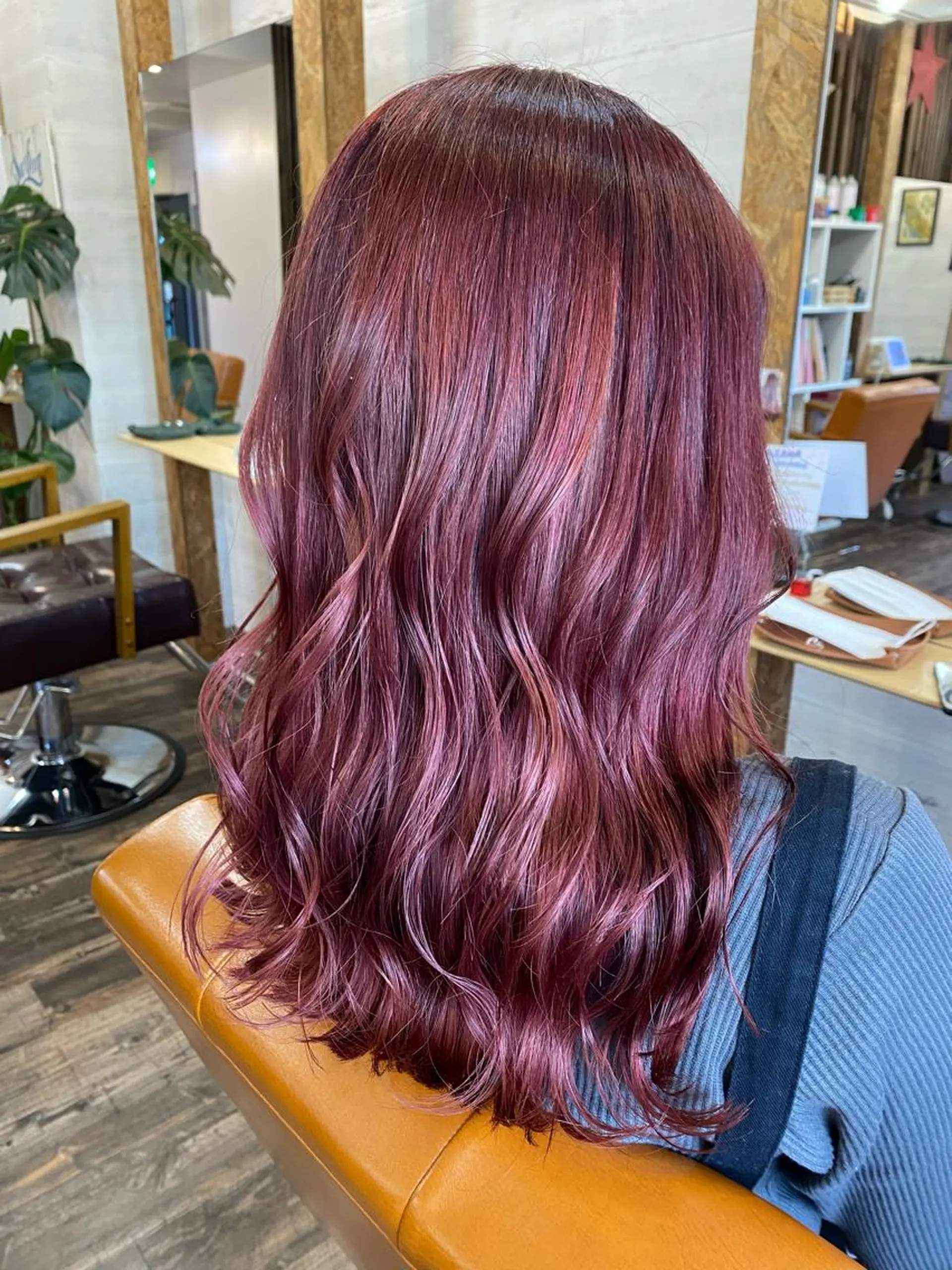 セミロング カラー ヘアカラー ブリーチ毛対応酸性 ストレート🌈サキのヘアスタイル