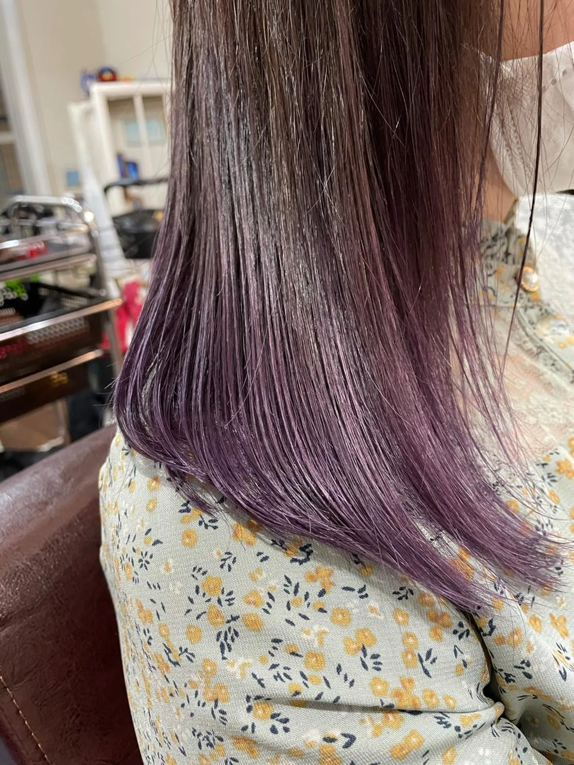 セミロング パープルカラー ヘアカラー トリートメント Lia所属・縮毛矯正の達人 ☆　松本のヘアスタイル