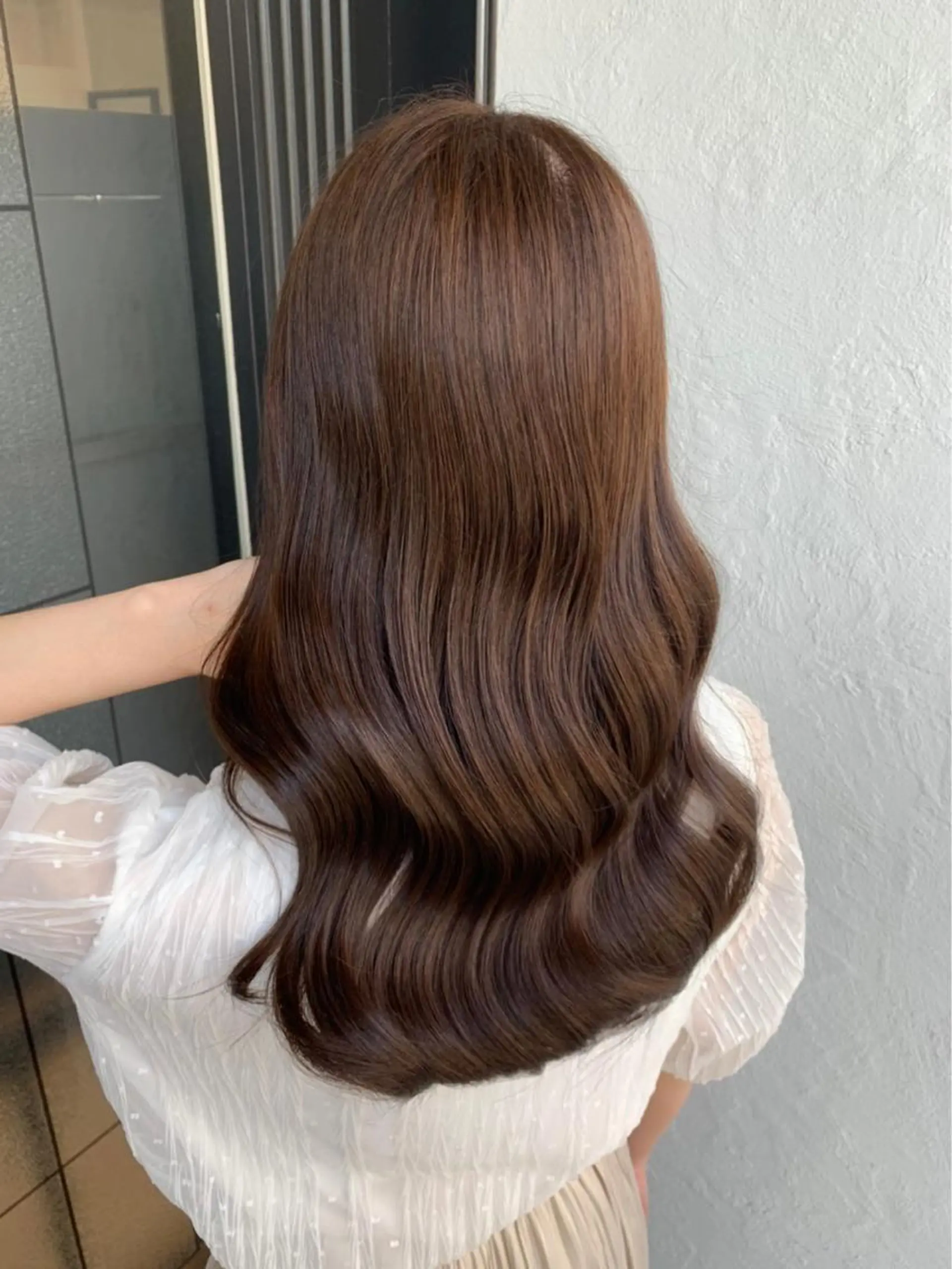 ロング カラー ブラウンカラー ショコラブラウン 上田 紗也のヘアスタイル