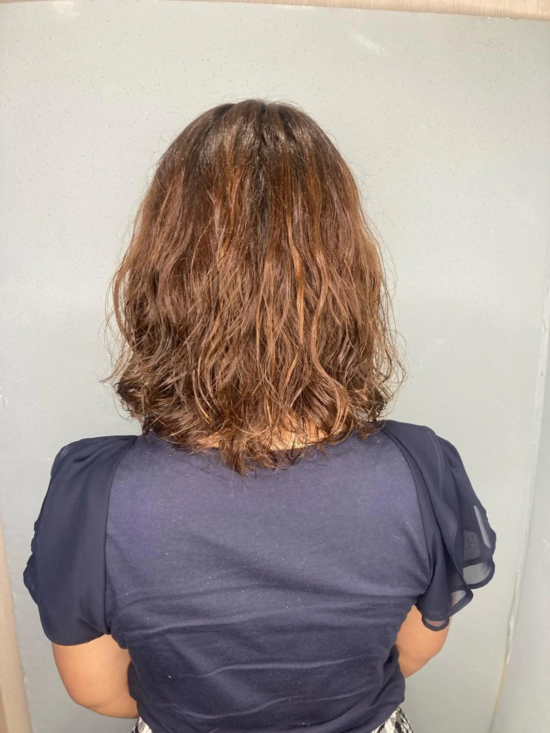 ミディアム パーマ ミディアムパーマ 🌈ブリーチ無し ダブルカラー中村隆寛のヘアスタイル