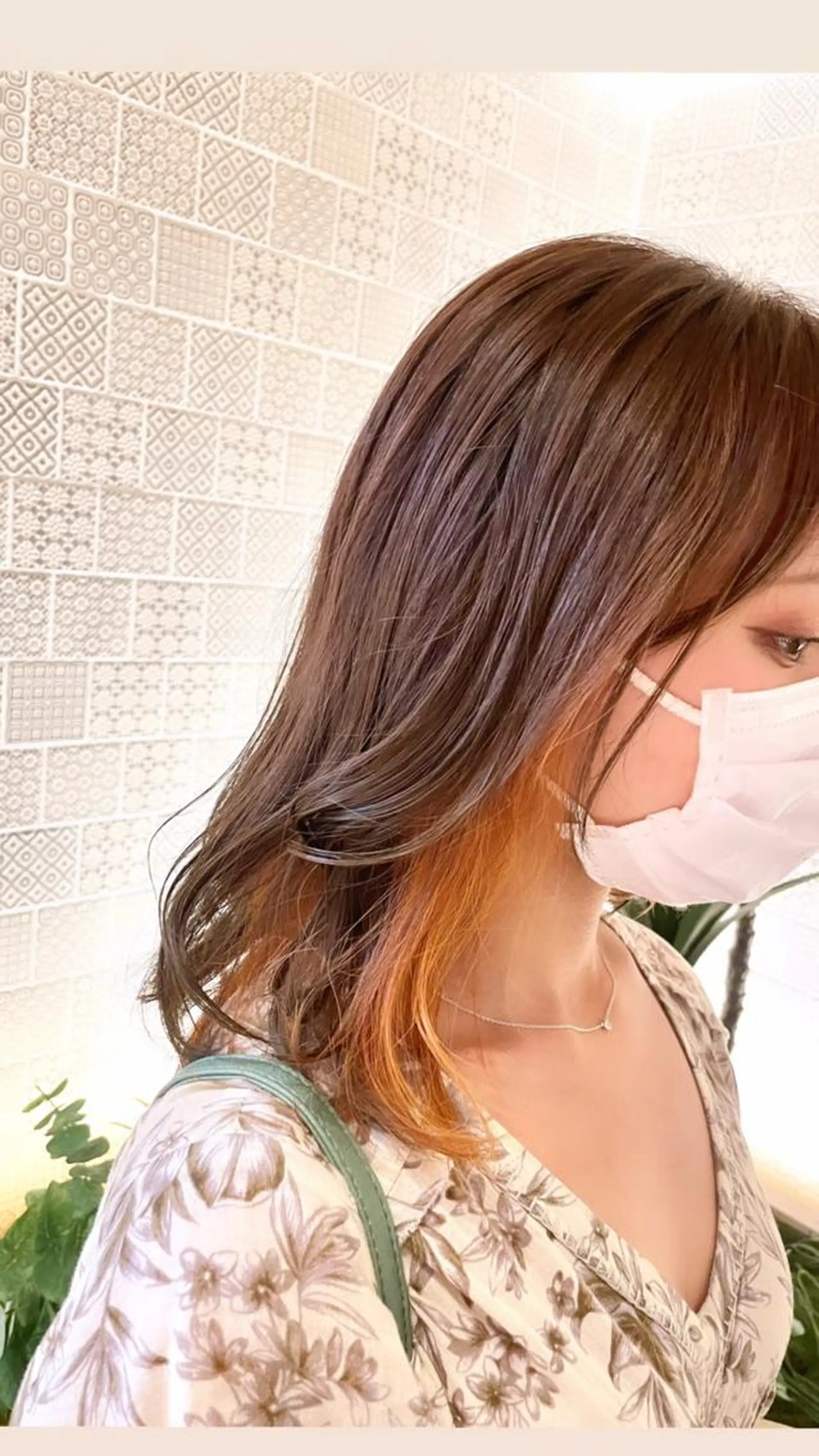 ミディアム カラー ヘアカラー トリートメント 湯田 竜也のヘアスタイル