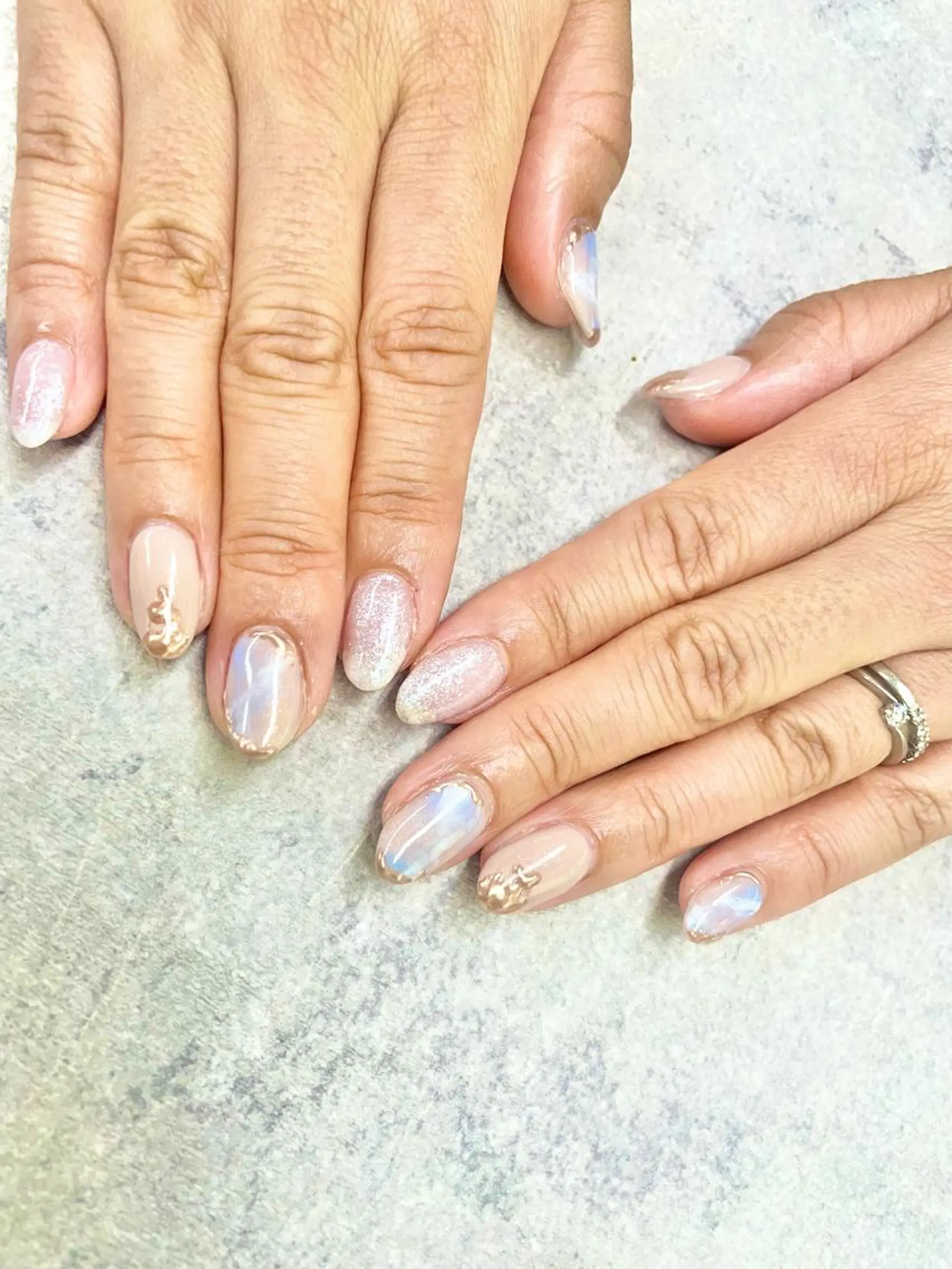 ネイル アートネイル フレンチネイル ジェルネイル ガラスフレンチ グラデーション FASTNAIL PLUS 新宿店のネイルデザイン
