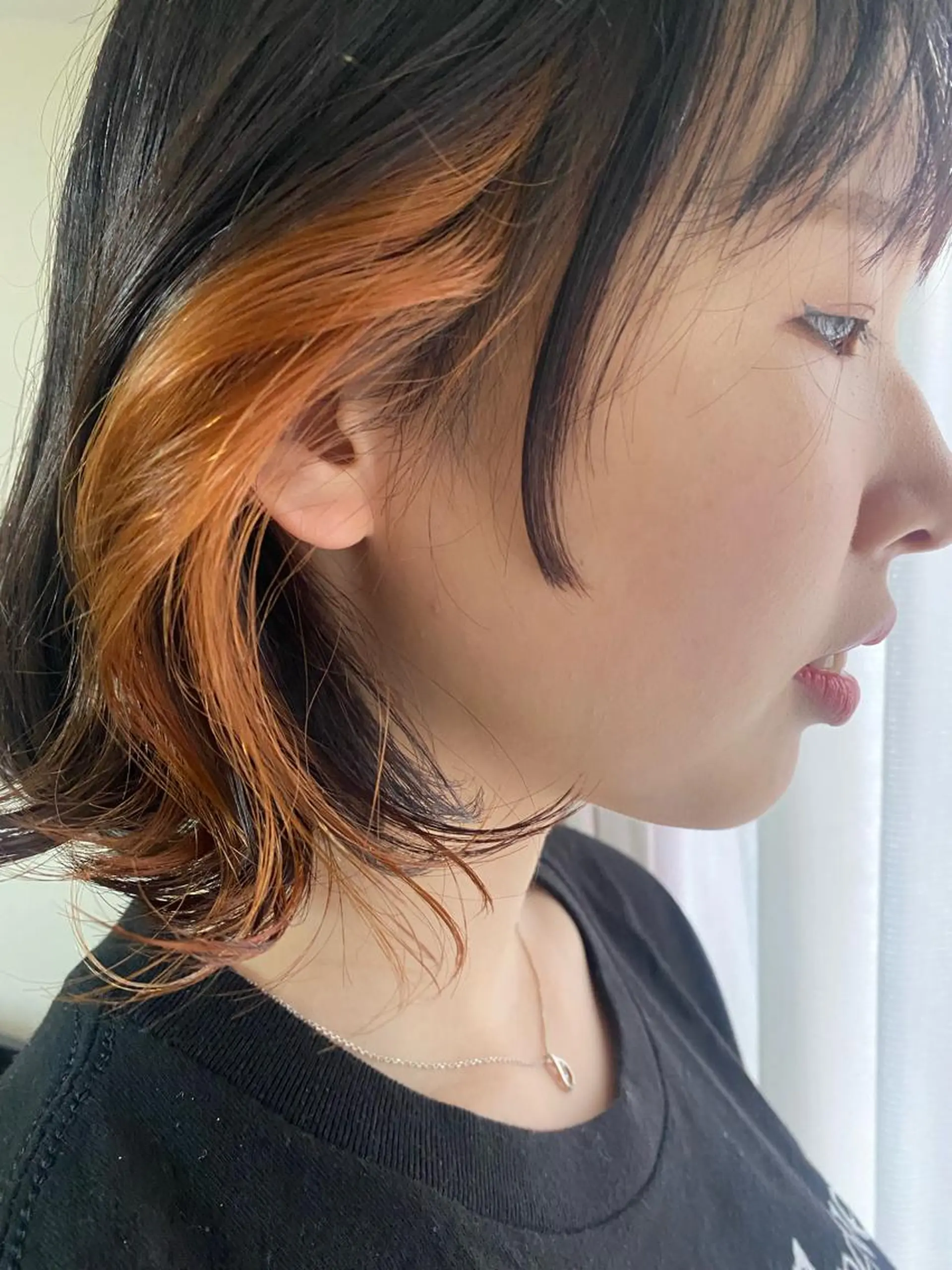 ショート カラー オレンジ NATSUKI😸 ‪✂︎‬南森町美容室のヘアスタイル