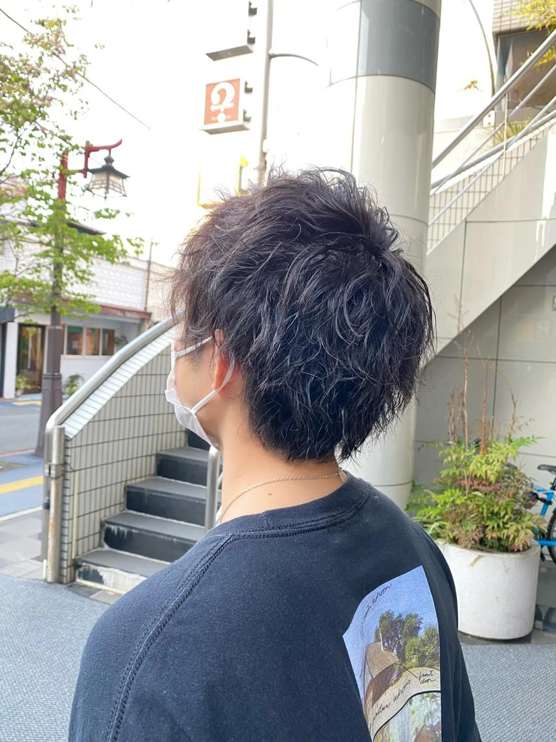 ミディアム パーマ メンズ カット パーマ トリートメント 加藤 瑠美のヘアスタイル