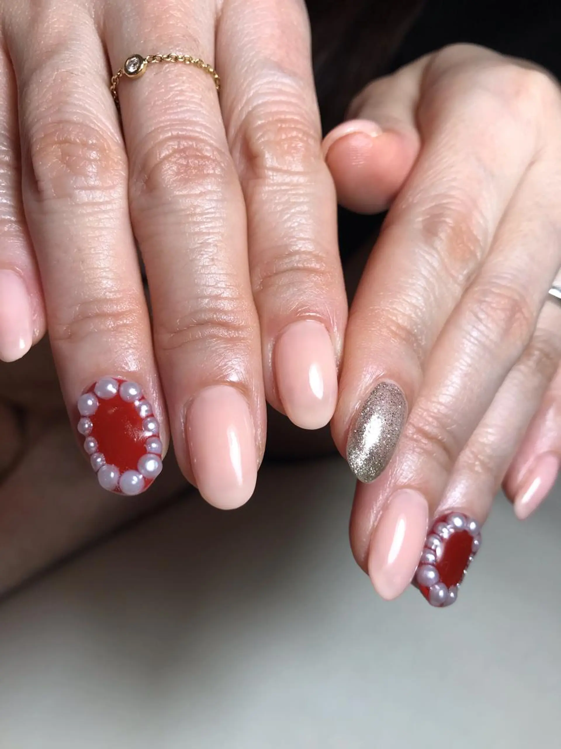 ネイル 赤色 シンプルネイル nail salon ily 武蔵新城のネイルデザイン