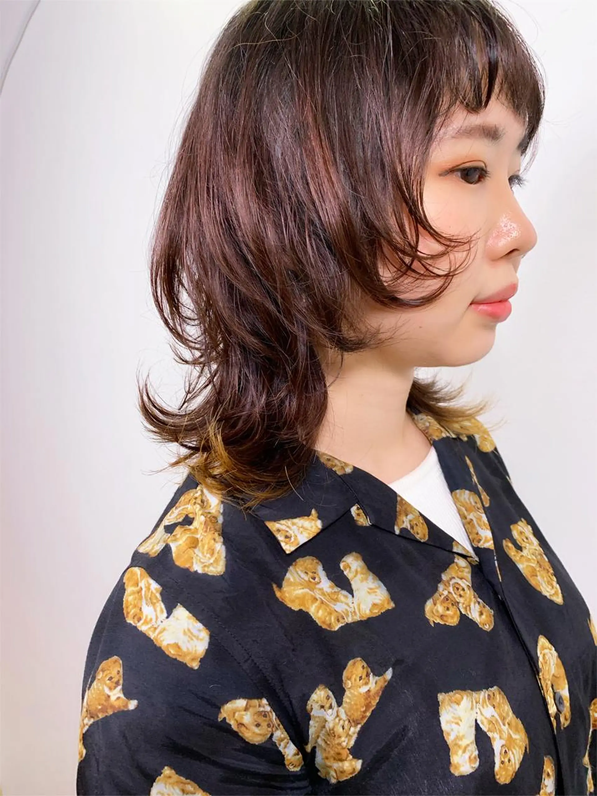 ミディアム カラー パーマ ウルフカット tension 【テンション】のヘアスタイル