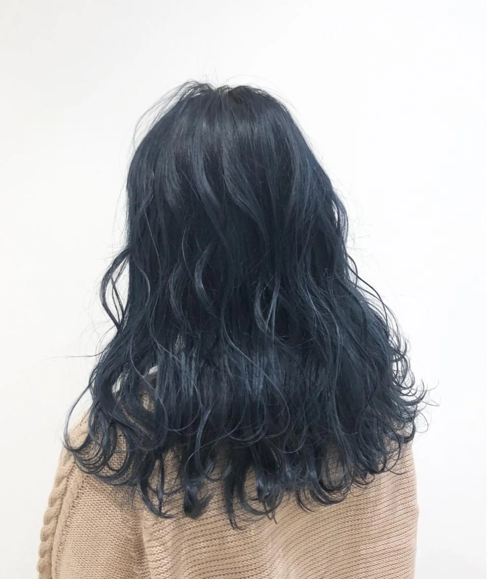 ロング カラー ネイビーカラー 🐺ウルフ× ハイトーン🐺MOEのヘアスタイル