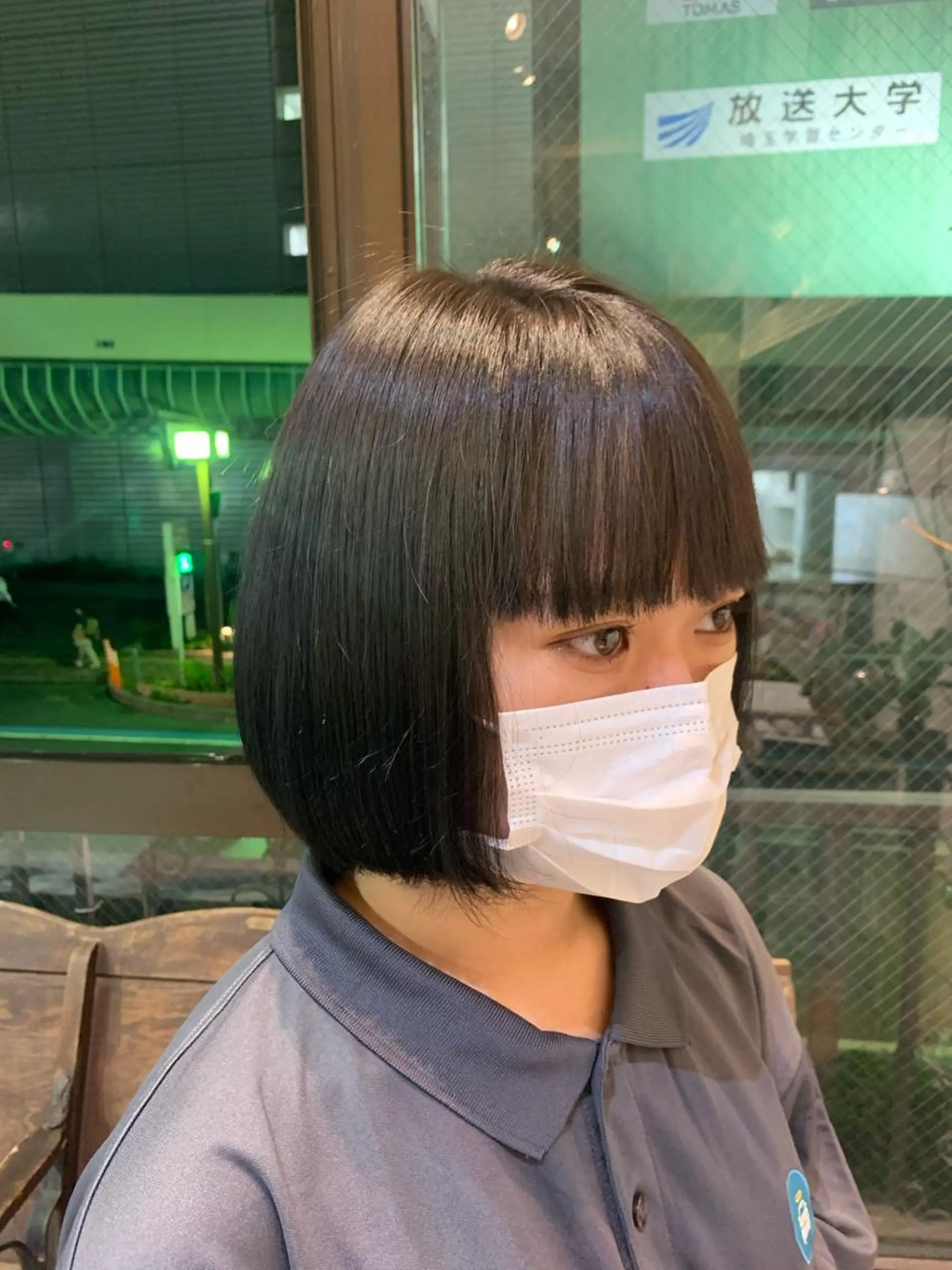 ショート カラー 黒髪 ブルーカラー ブルーブラック ヘアカラー トリートメント ヘアセット 金子 廉のヘアスタイル
