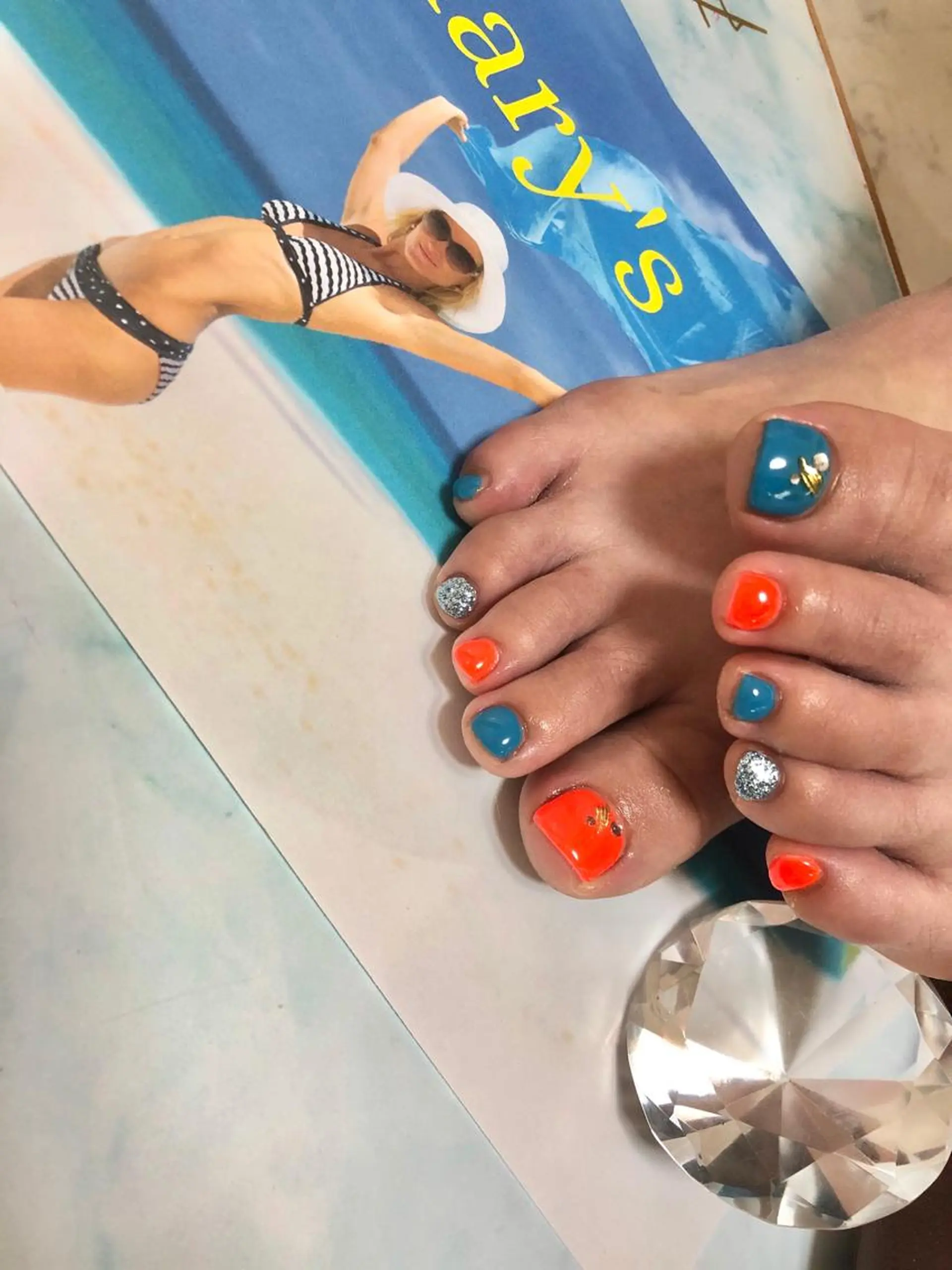 ショート カラー キッズ ネイル マツエク・マツパ フットネイル 💎ビューティサロン 湘南　RIRAN💎のネイルデザイン