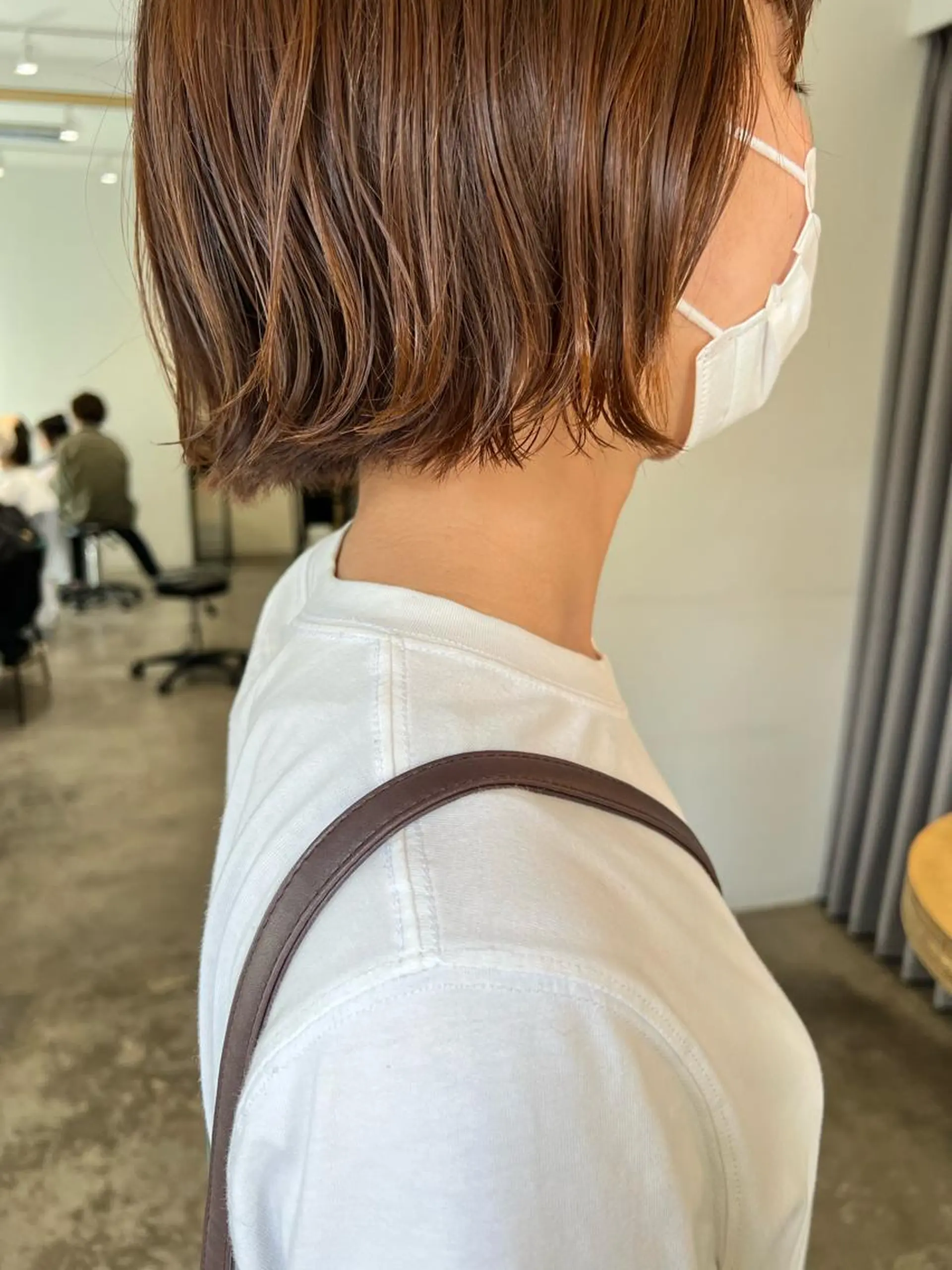 ショート カット ヘアカラー ミディアムパーマ /癖毛パーマのヘアスタイル