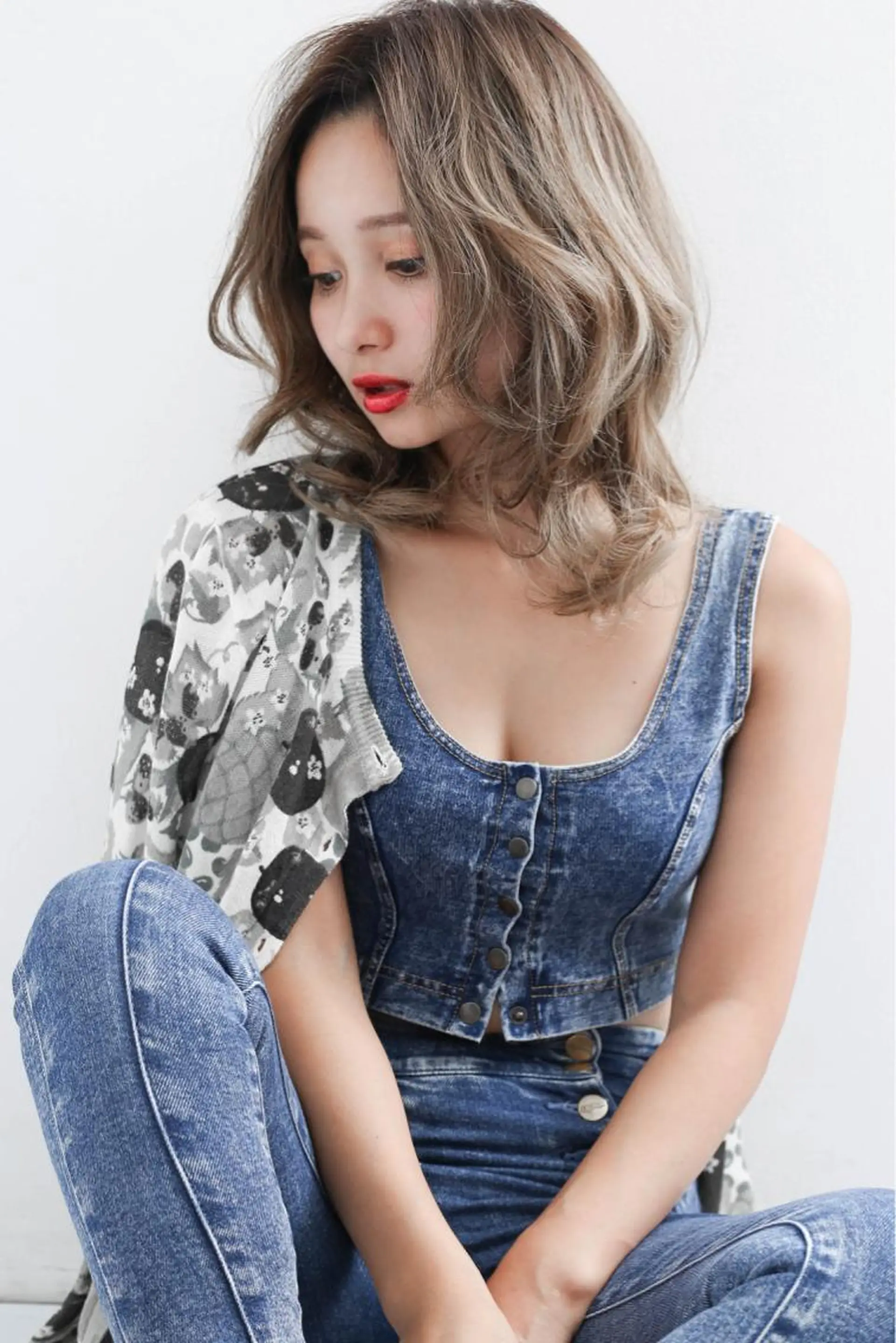 ミディアム カラー ヘアカラー トリートメント 松本 俊樹のヘアスタイル