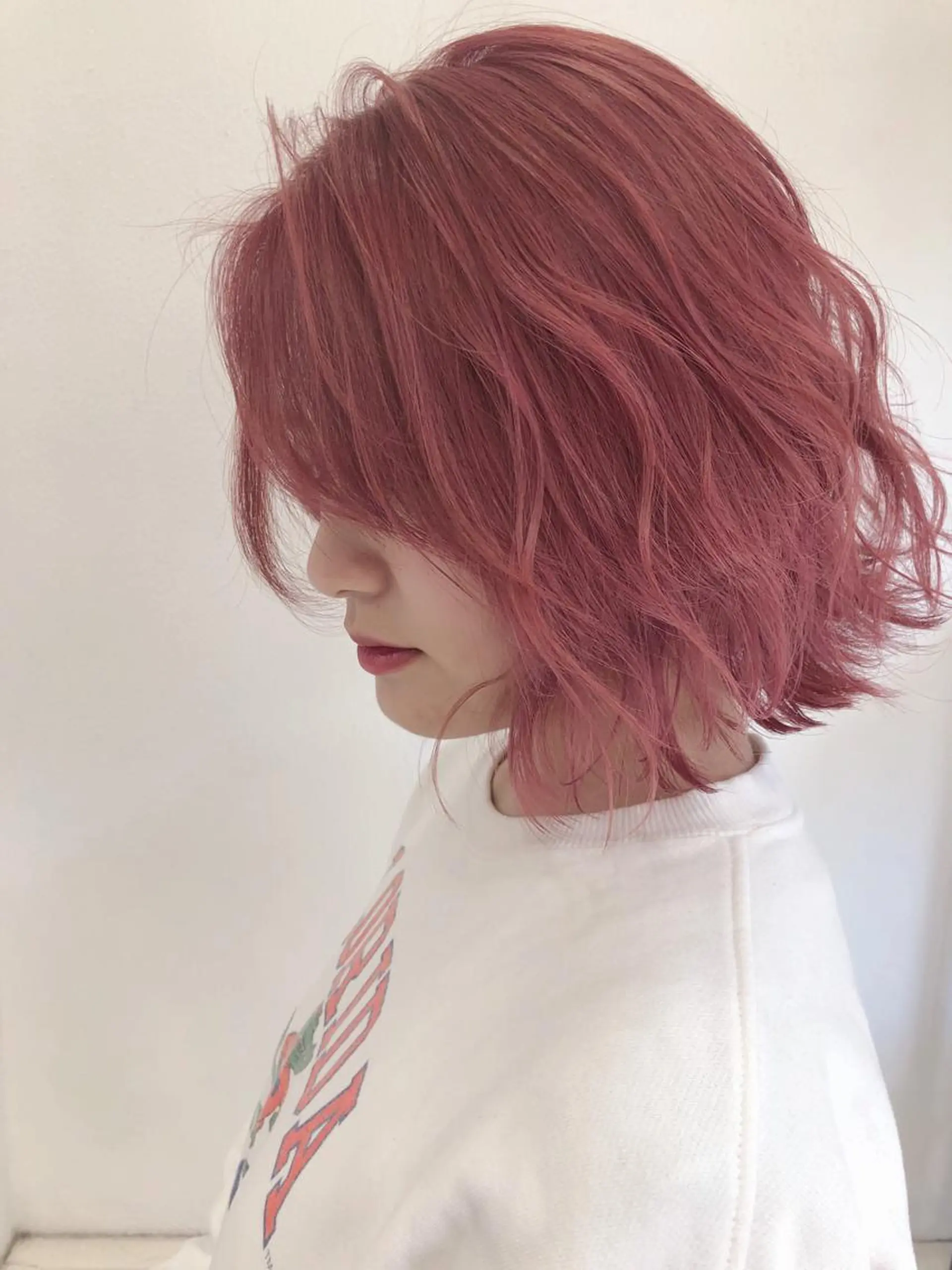 ショート カラー ピンクカラー ヘアカラー トリートメント GiseL天神カラー 髪質改善/ブリーチのヘアスタイル