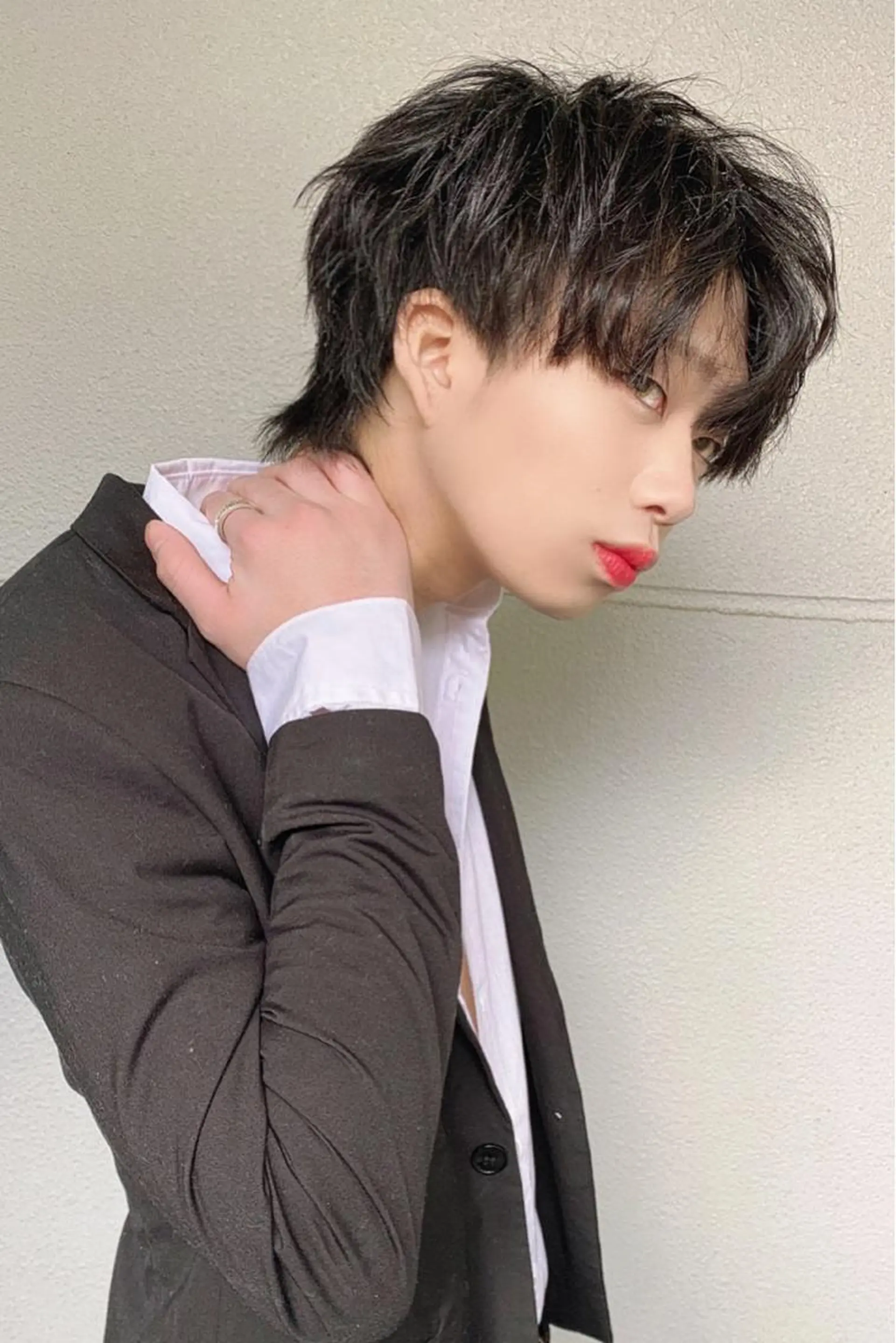 ショート メンズ マッシュウルフ マッシュ メンズウルフカット ウルフカット 曲がる縮毛矯正 髪質改善/西尾 幸樹のヘアスタイル