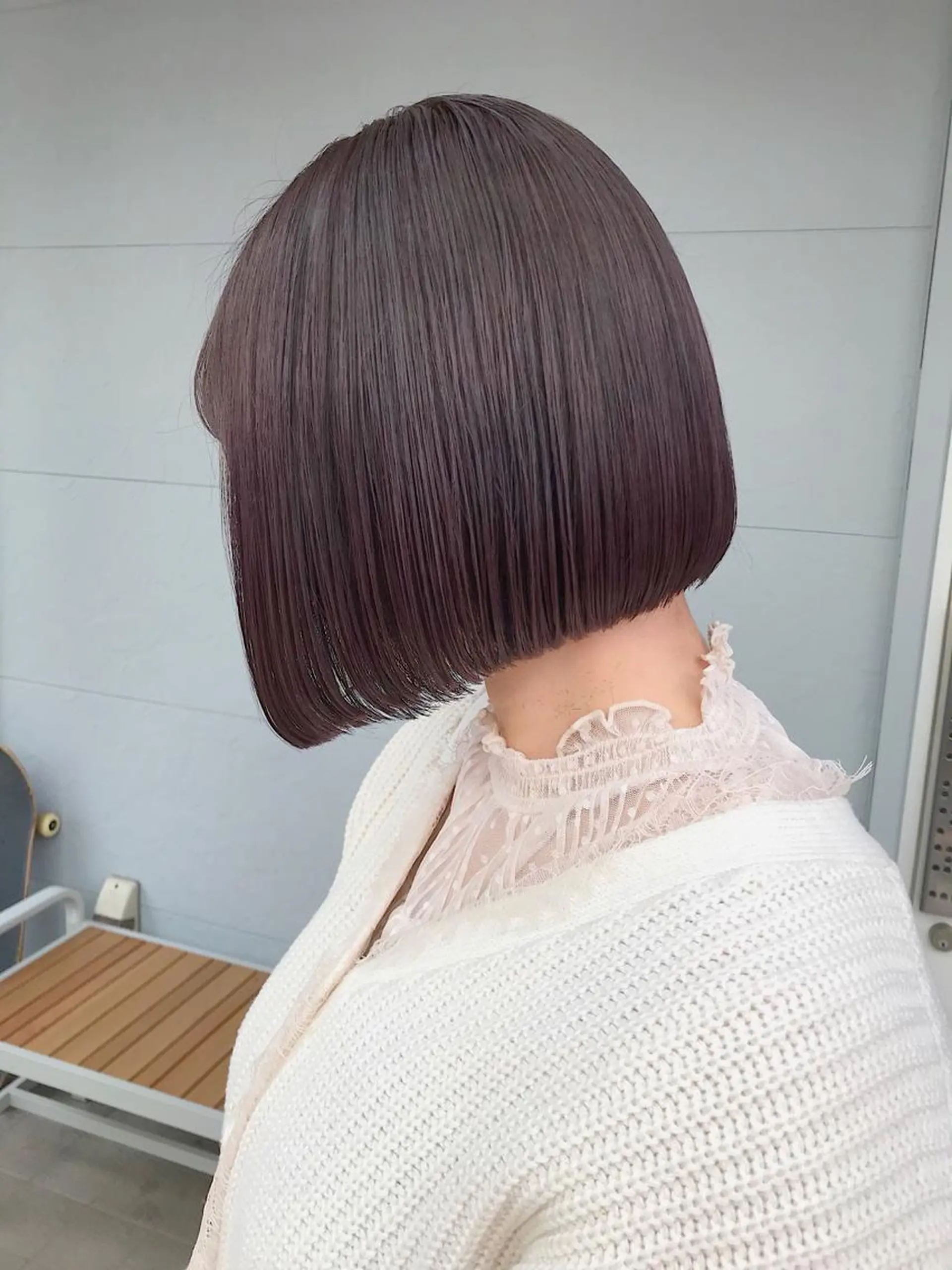 ショート カラー ヘアアレンジ パープルカラー ヘアカラー トリートメント lani 天神大名/ブリーチのヘアスタイル
