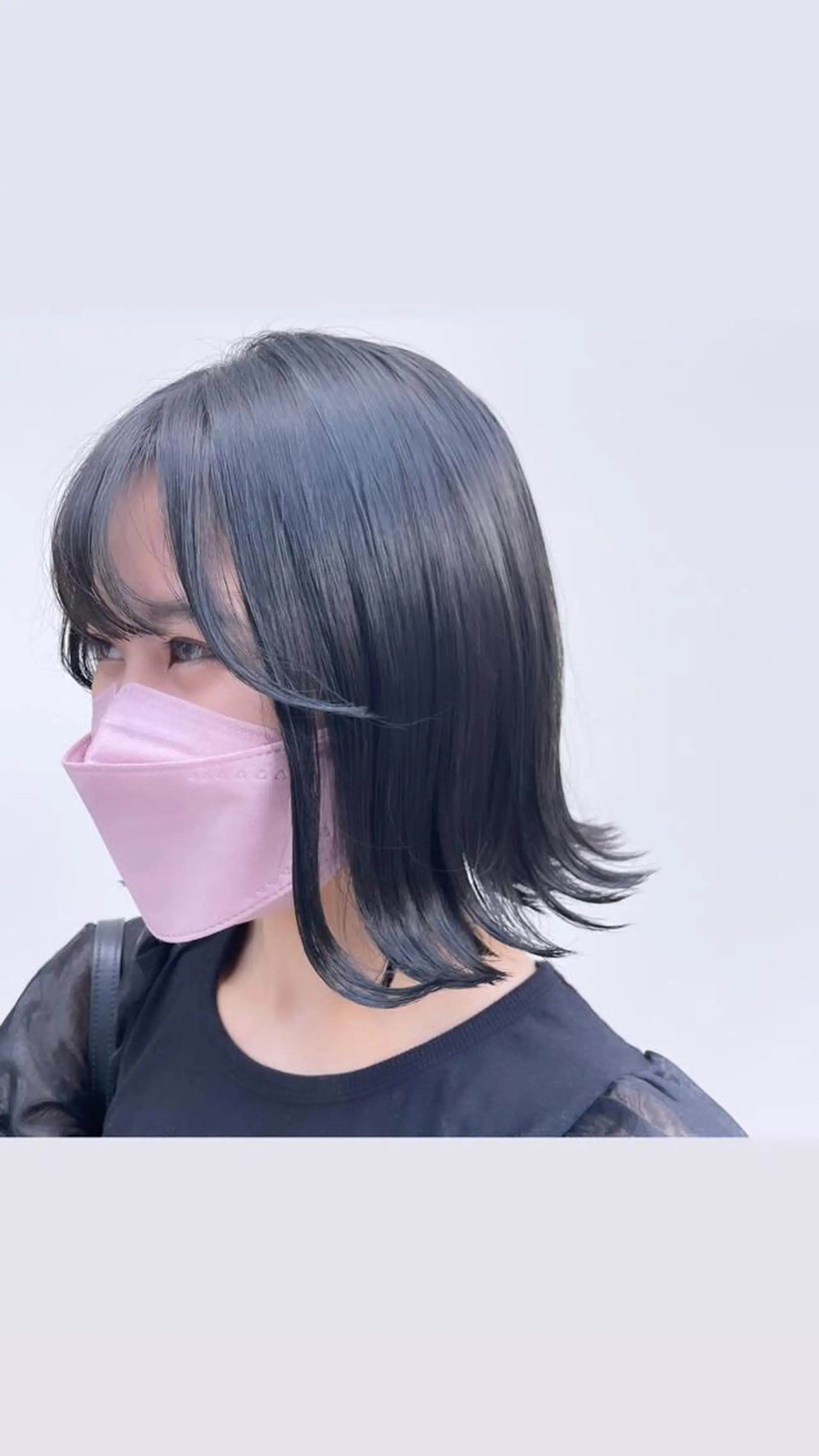 セミロング カラー 黒髪 ブルーカラー ブルーブラック La Blessグランサロン梅田店所属・梅田美容室/ブリーチ なし/レイヤーカットのヘアスタイル