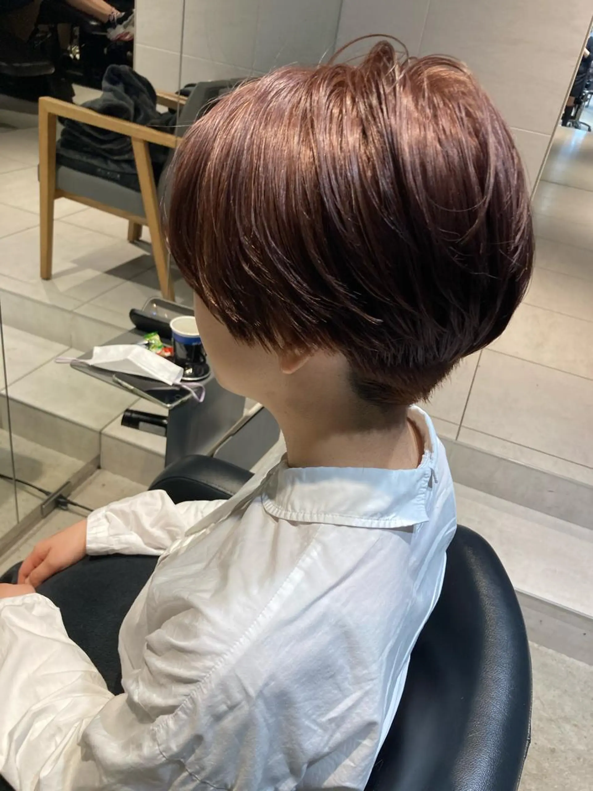 ショート カラー グレージュ ピンクカラー 🌈ウルトワ水素 髪質改善naru🌈のヘアスタイル