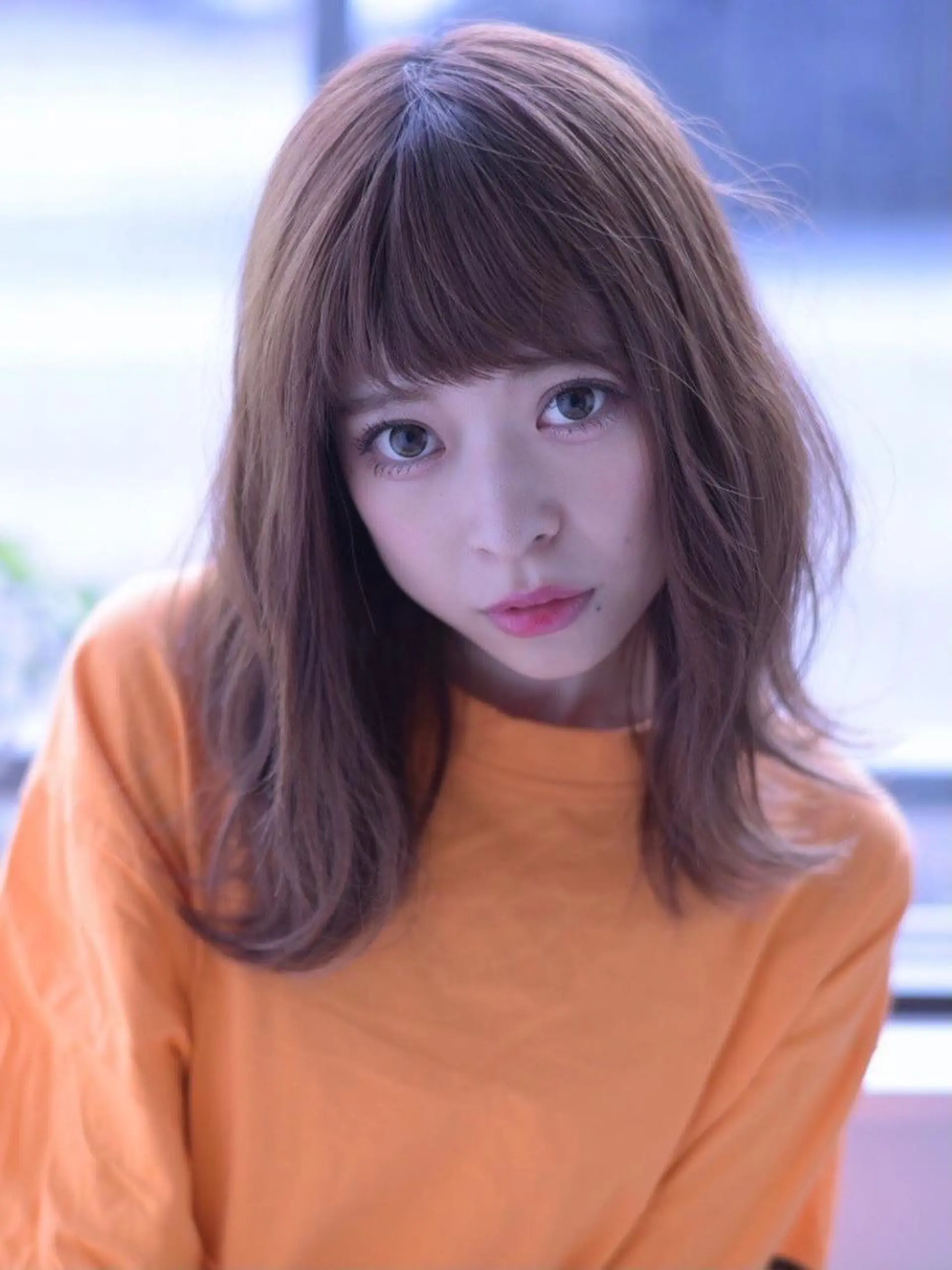 セミロング パーマ カラー ヘアアレンジ 公式 Ease by amble luxeのヘアスタイル