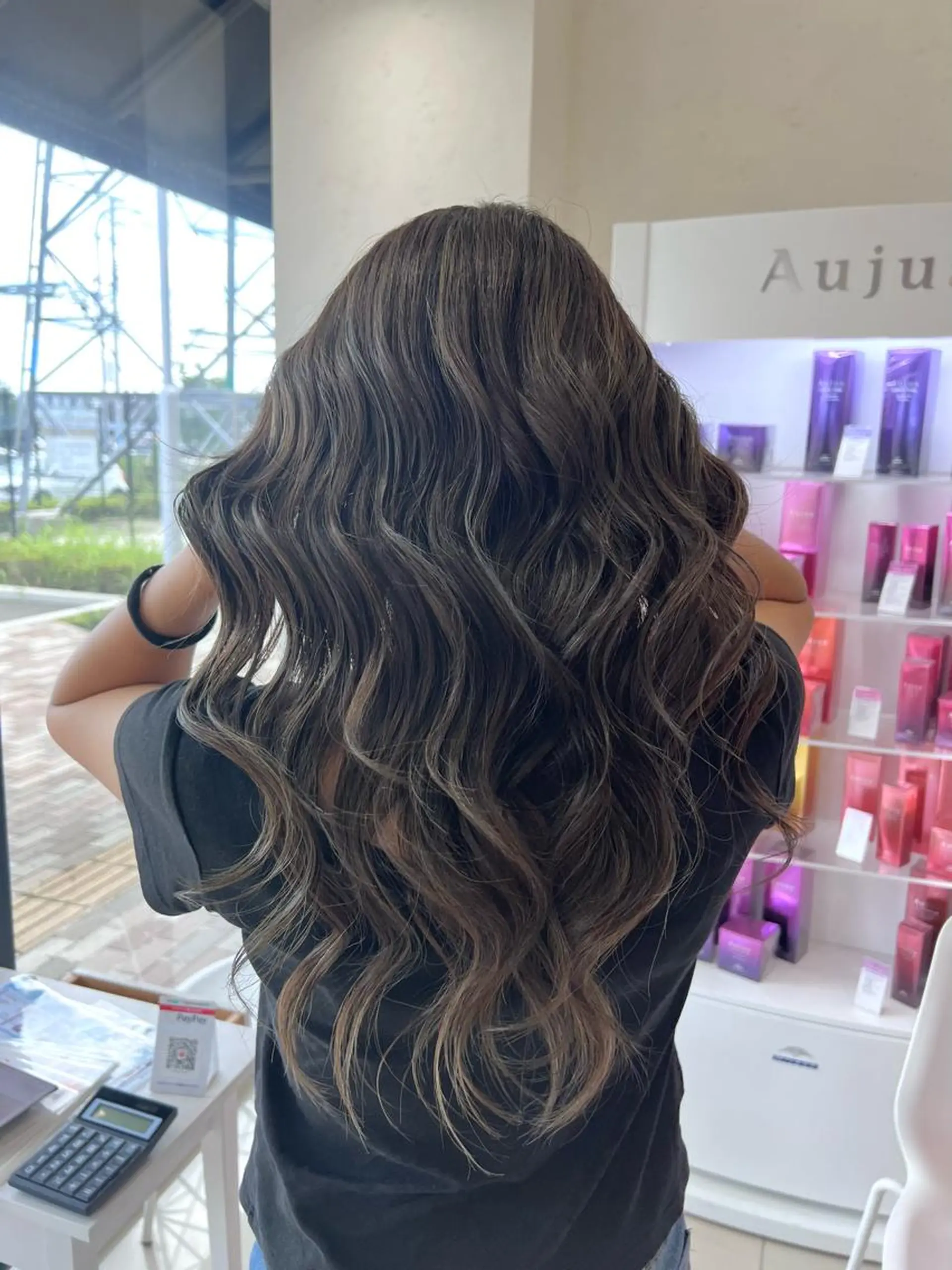 セミロング カラー 透明感カラー デザインカラー カット ヘアカラー トリートメント オーガニック/白髪 ぼかし/斎藤相慶のヘアスタイル